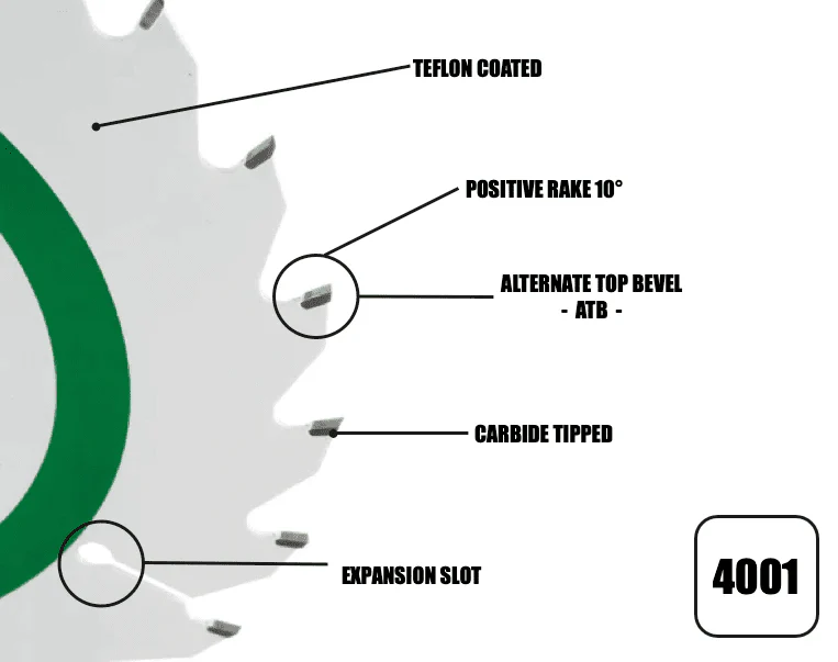 165mm x 20mm x 1.6mm 24 Tooth Track/Circular Saw Blade - 4001 - Image 3