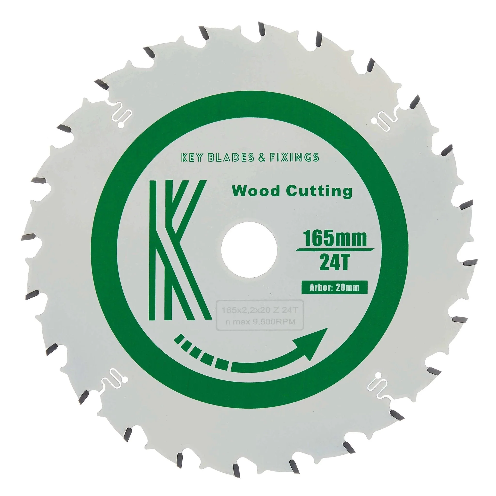 165mm x 20mm x 2.2mm 24 Tooth Track/Circular Saw Blade - 4101