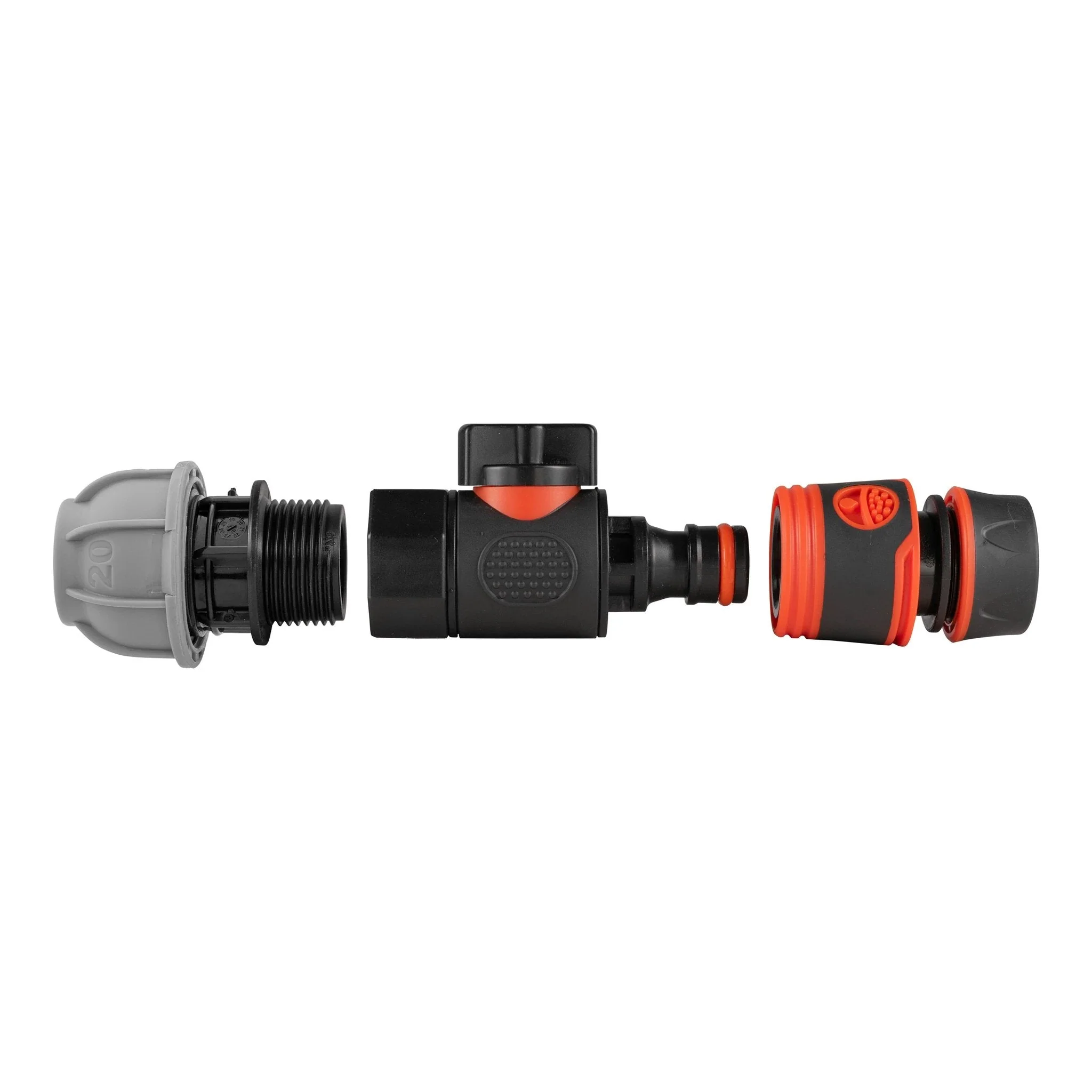 20mm MDPE Straight with BSPF-Quick Connect Valve & Hose Connector Black Soft - Image 4