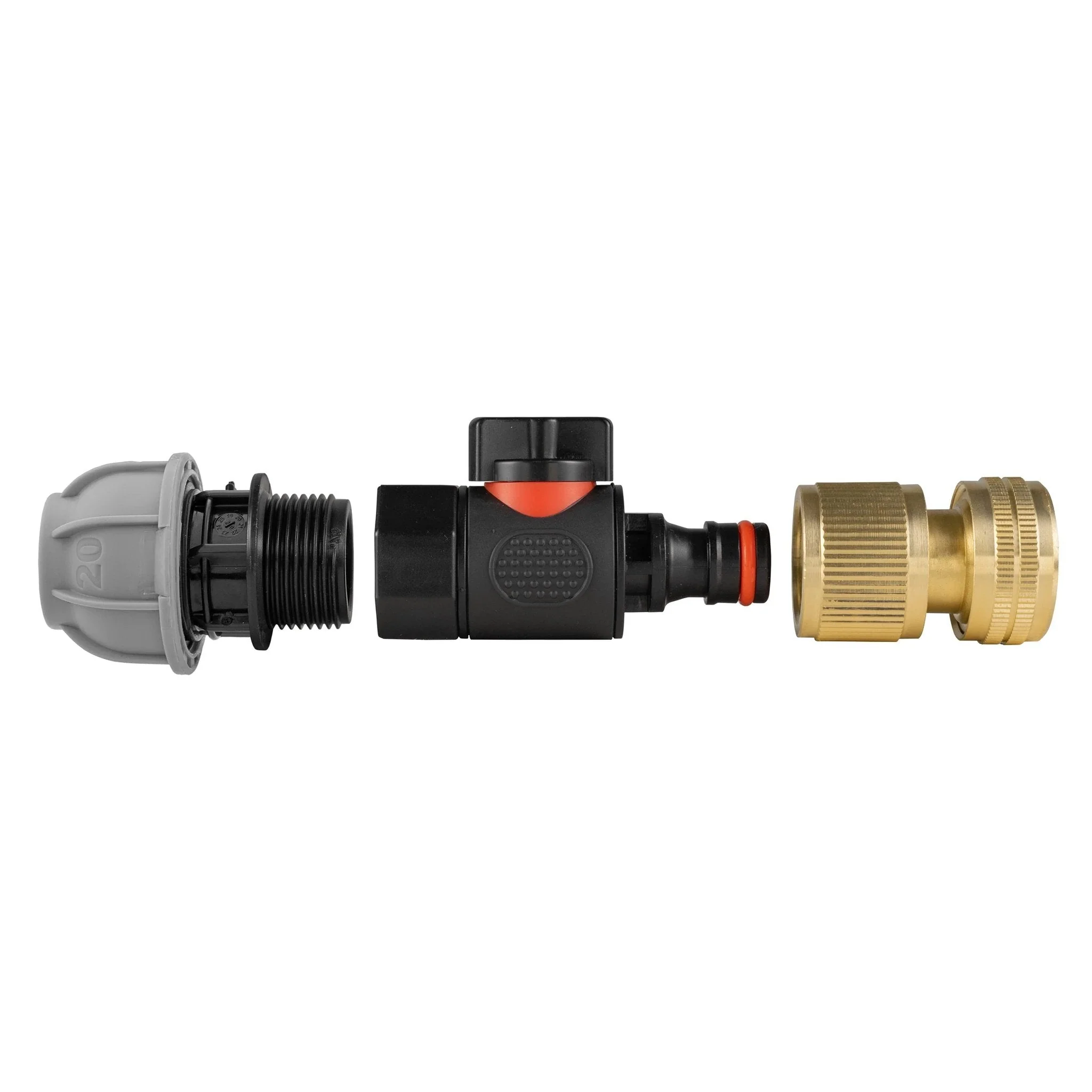 20mm MDPE Straight with BSPF-Quick Connect Valve & Hose Connector Brass - Image 4