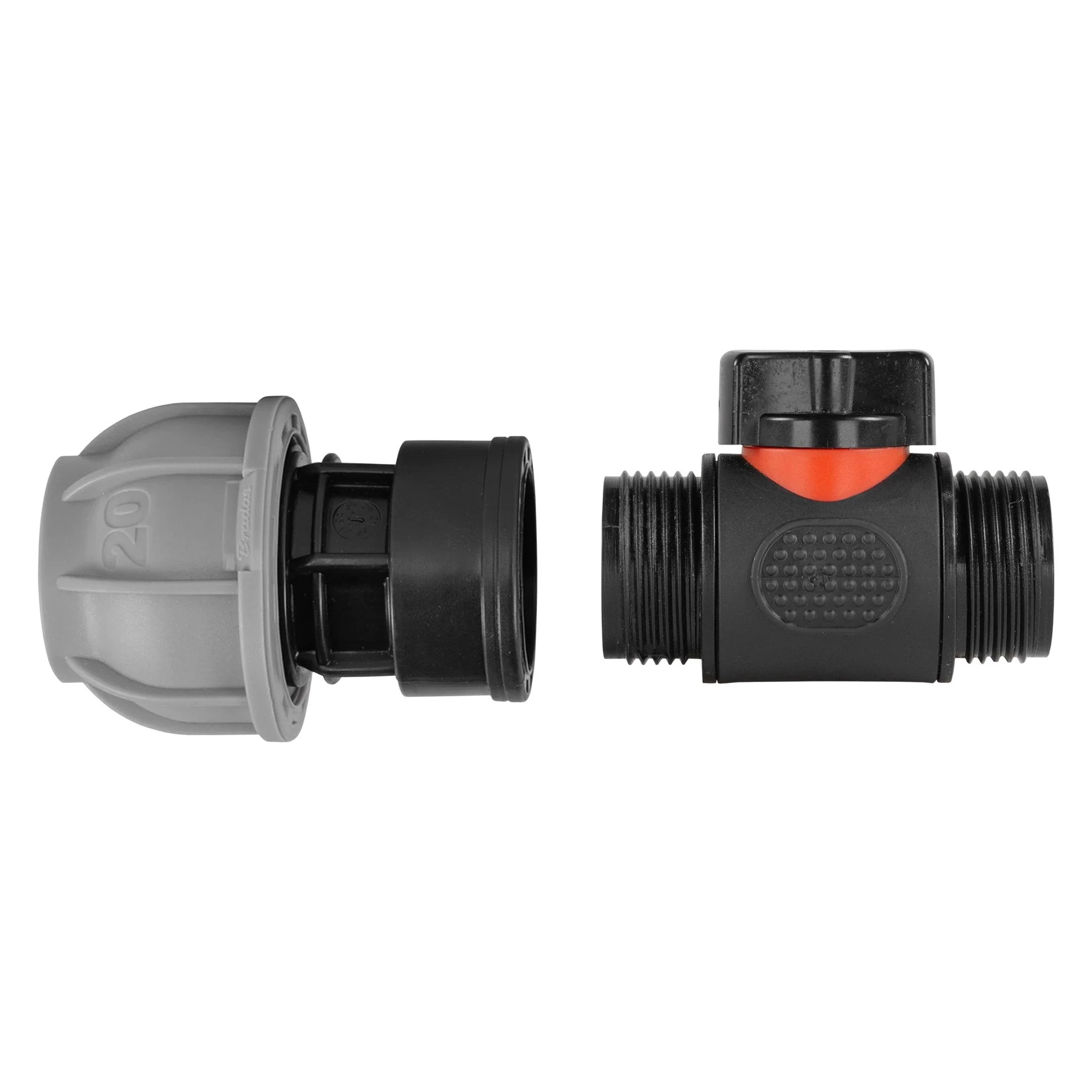 20mm MDPE Straight with In-Line BSPM Threaded Valve - Image 4