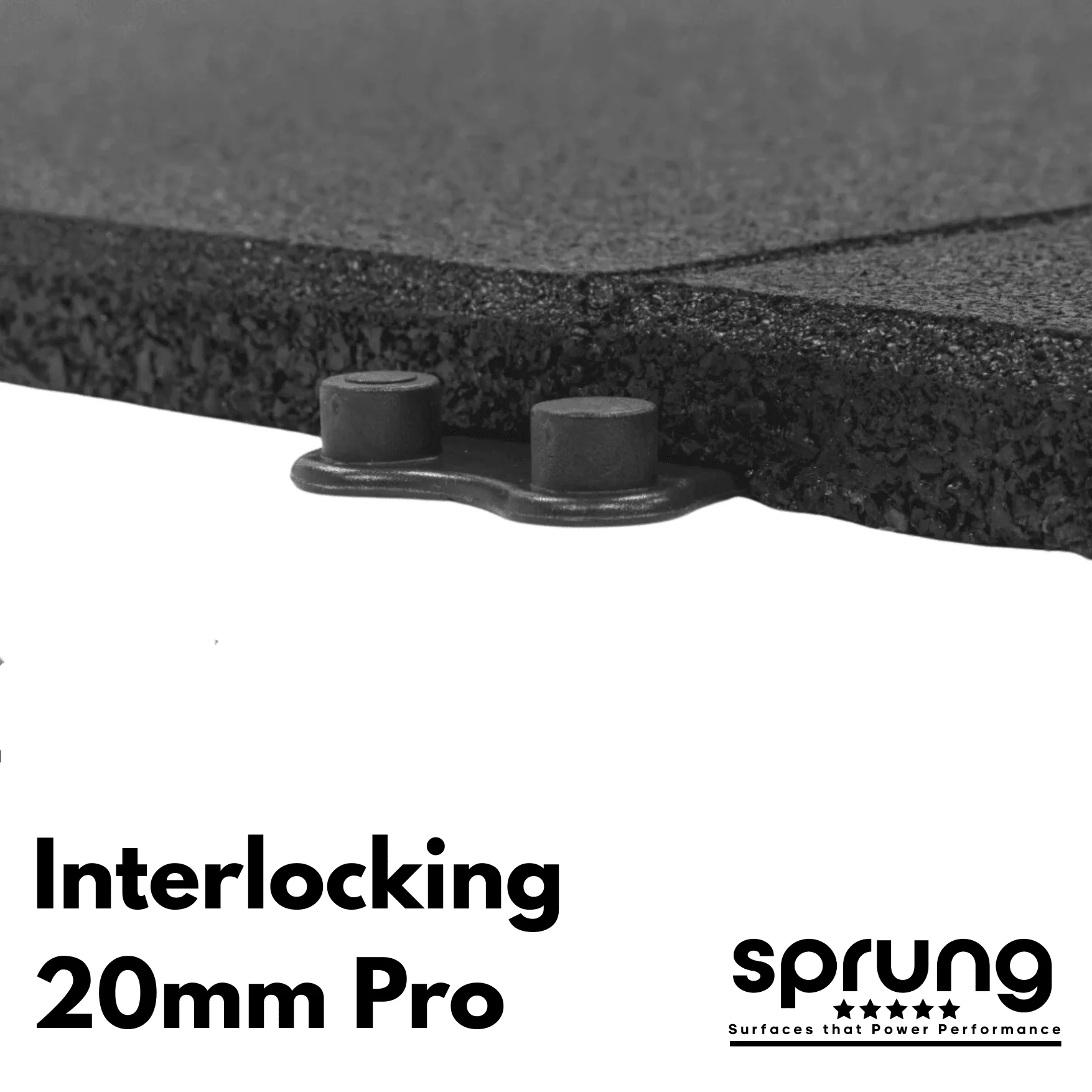 20mm Sprung PRO Interlocking Gym Tiles - Connection Inserts Included - Image 3