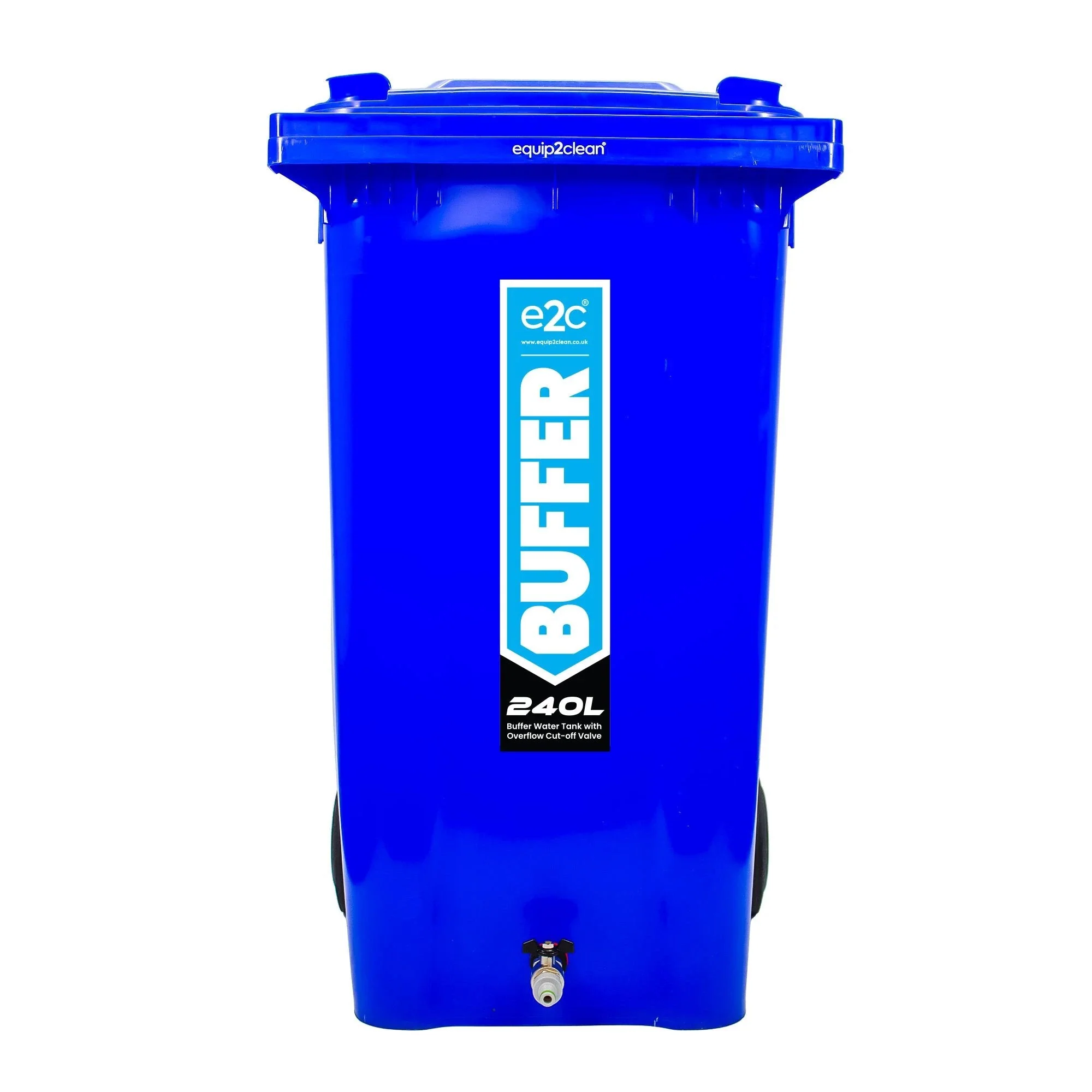 240 Litre Mobile Water Wheelie Bin Buffer Tank with Overflow Cut-off Float Valve - Image 3