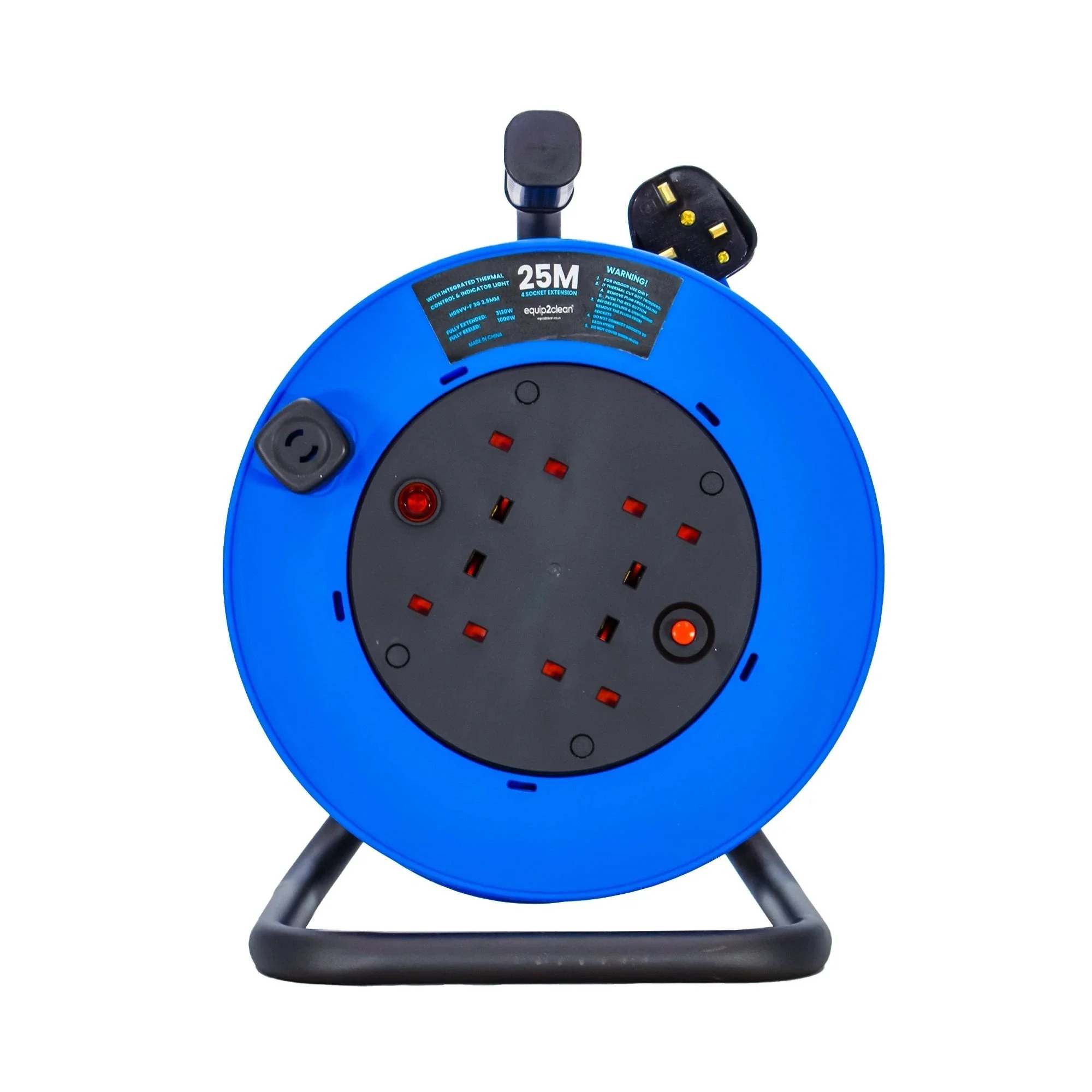 25 Metre Extension Cable Reel - 4 Gang 3120W - Image 2