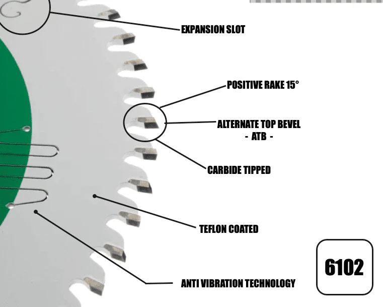 250mm x 30mm x 3.0mm 60 Tooth ATB Circular Saw Blade - 6102 - Image 3