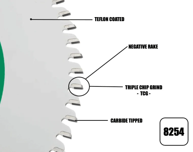 254mm x 30mm x 2.4mm 80 Tooth Triple Chip (MFC & Laminates) 8254 Circular Saw Blade - Image 3
