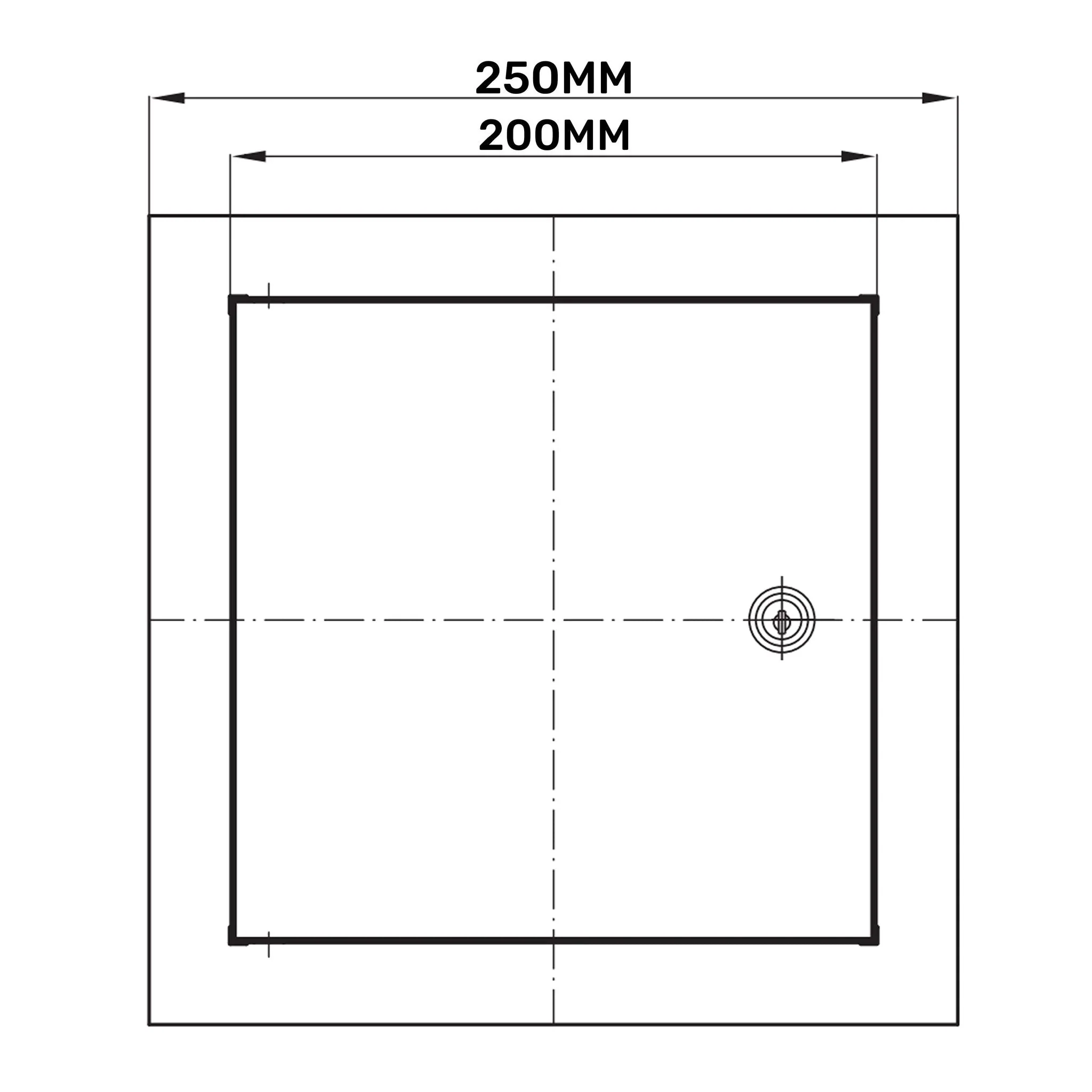 Access Panel Door Metal With Lock, White 200mm x 200mm - Image 23