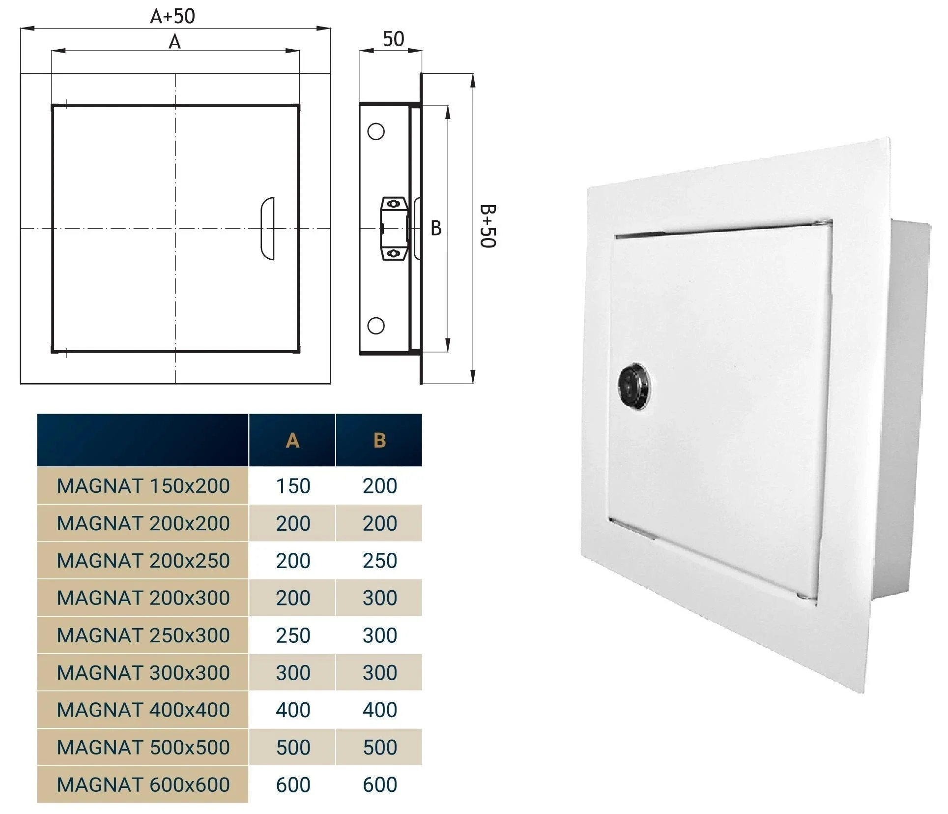 Access Panel Door Metal With Lock, White 200mm x 250mm - Image 20