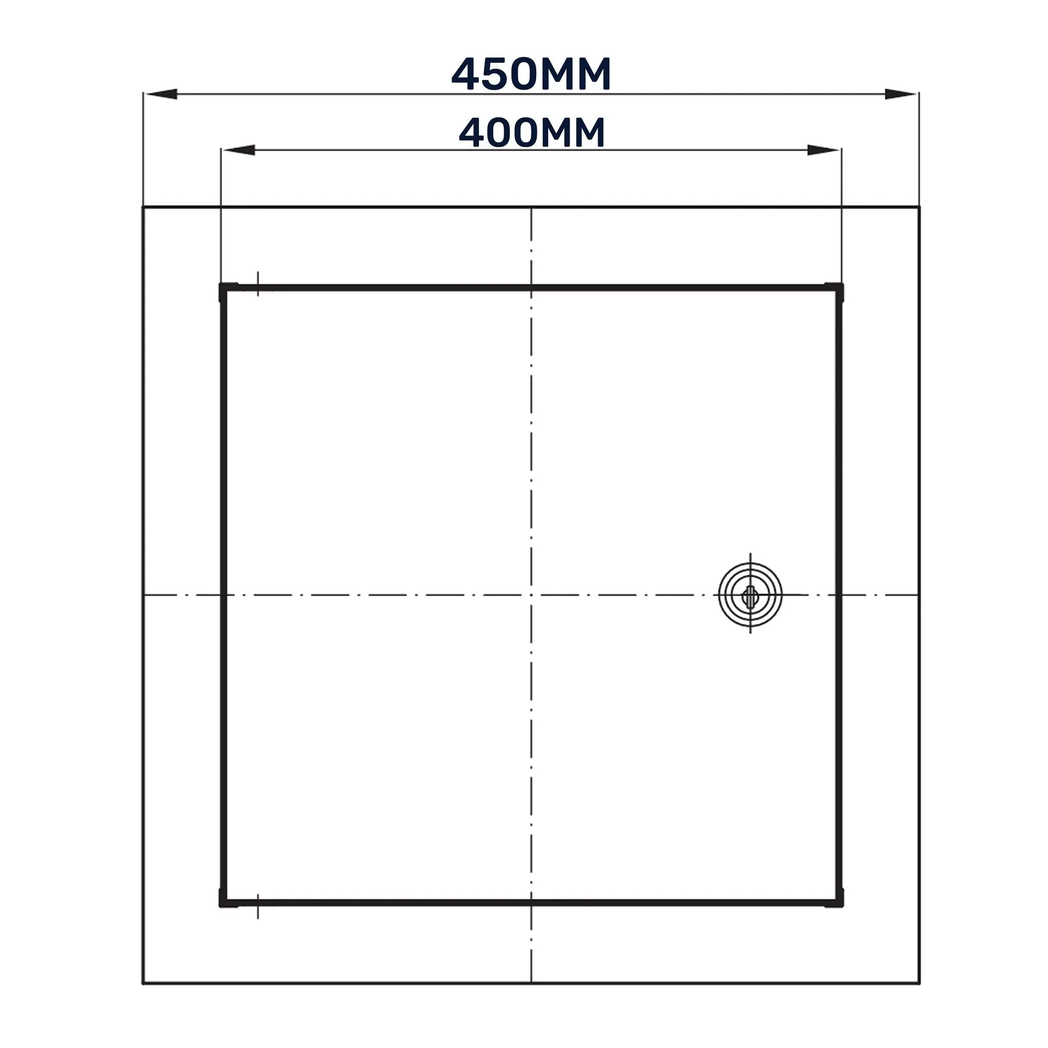 Access Panel Door Metal With Lock, White 400mm x 400mm - Image 19