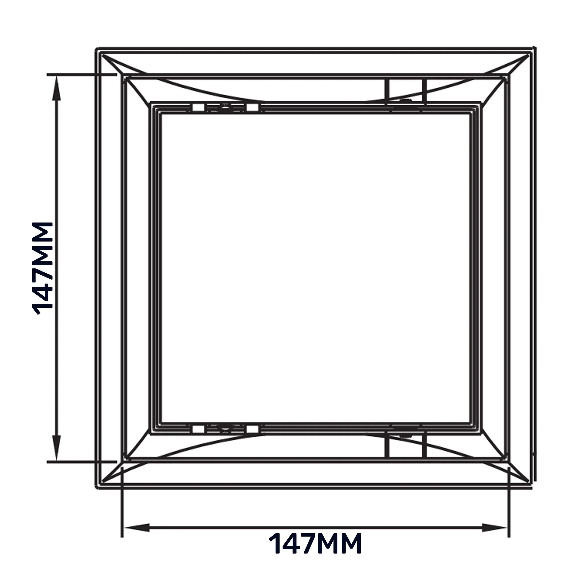 Access Panel Door PP, White 150mm x 150mm - Image 14