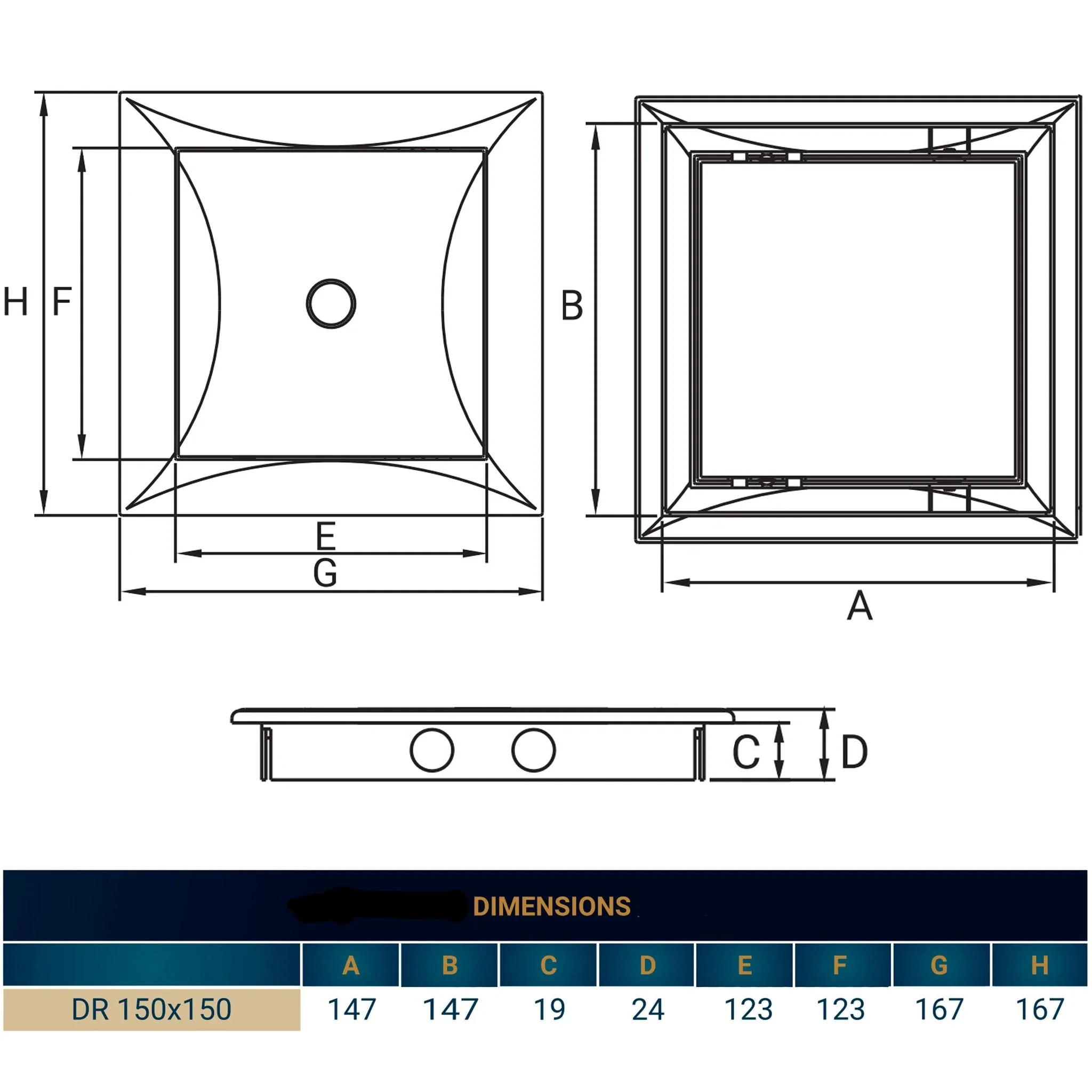 Access Panel Door PP, White 150mm x 150mm - Image 19