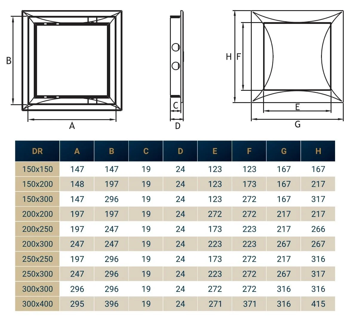 Access Panel Door PP, White 150mm x 150mm - Image 20