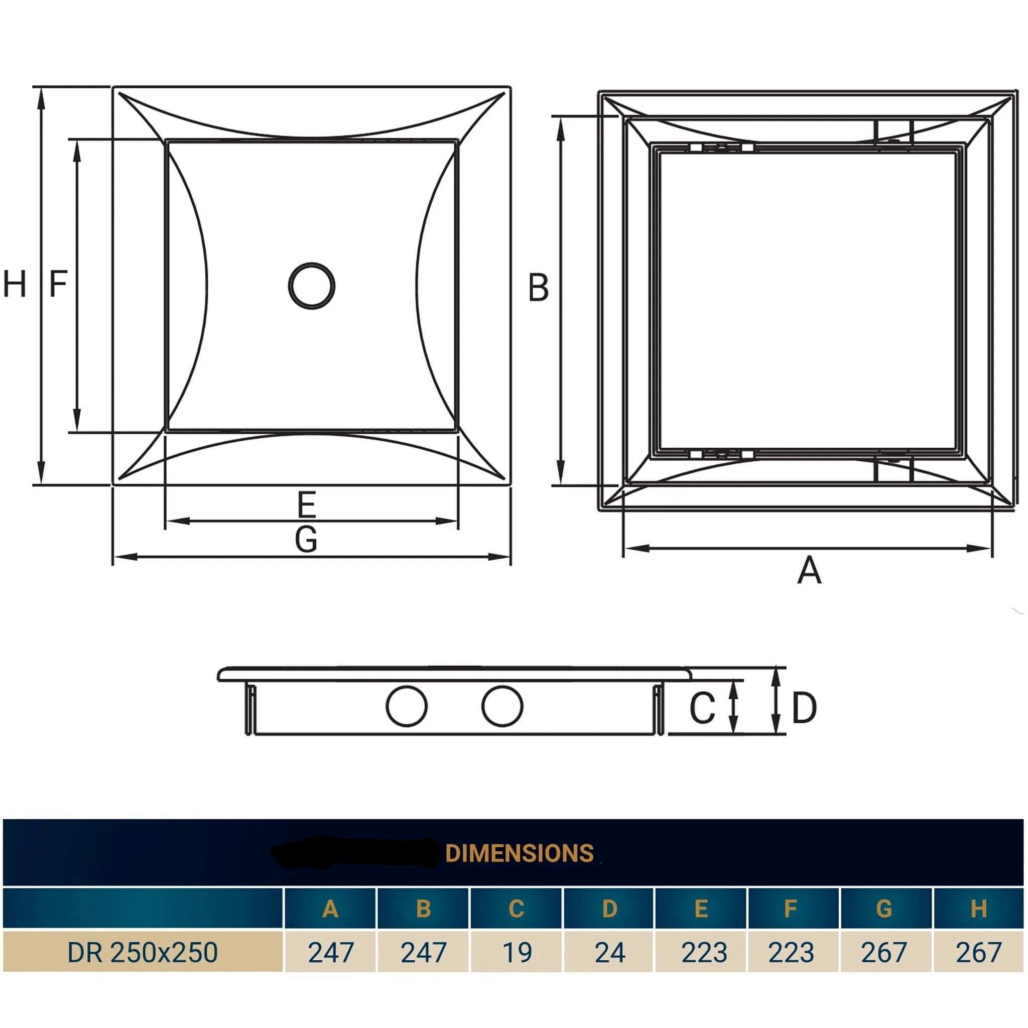 Access Panel Door PP, White 250mm x 250mm - Image 19