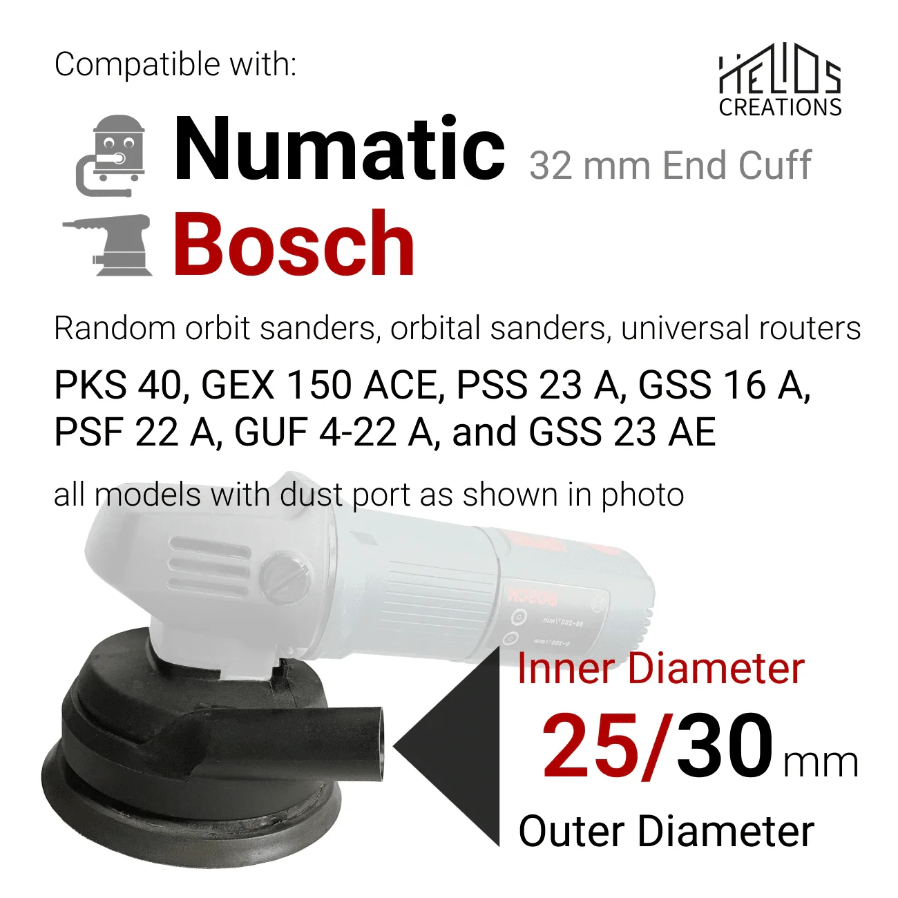 Adapter for Bosch Sanders and Routers – Compatible with Numatic - Image 3