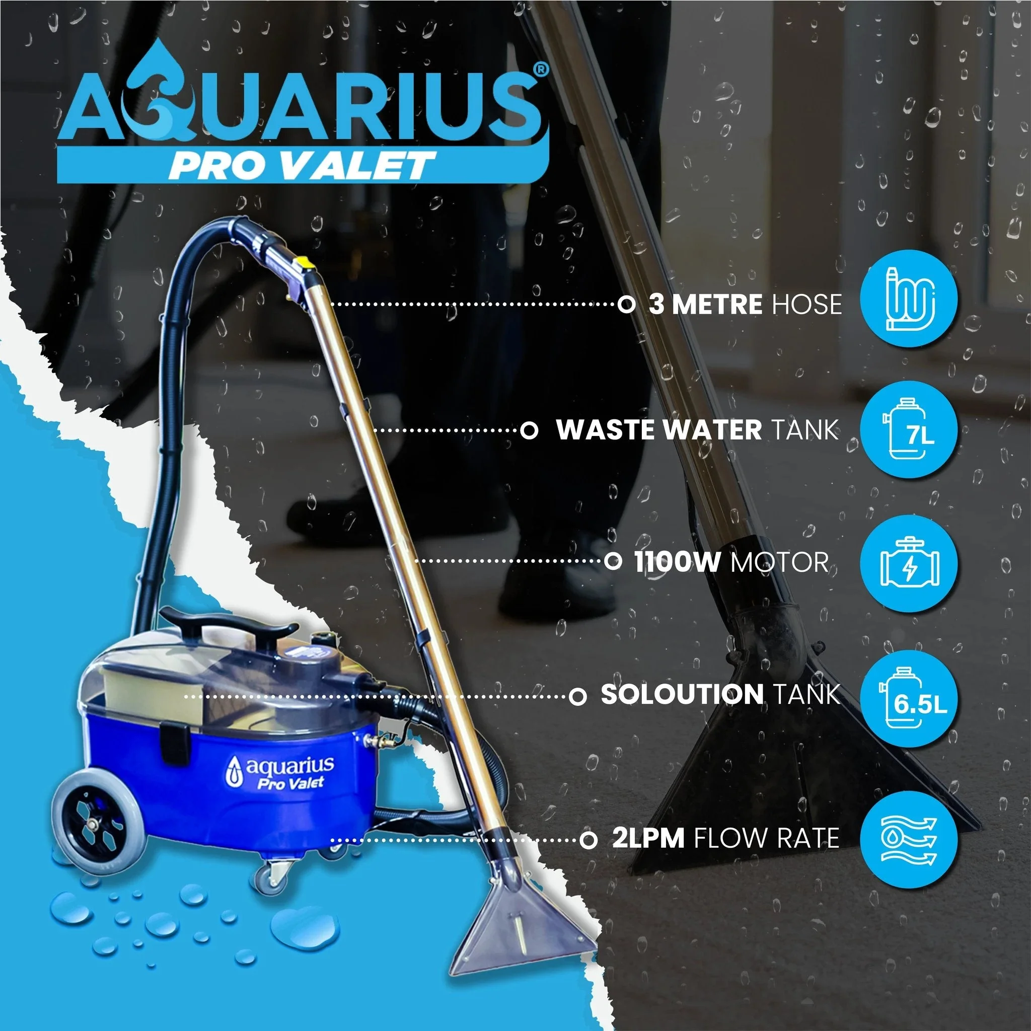 Aquarius Pro Valet Carpet and Upholstery Cleaner Car Valeting Machine - Image 2
