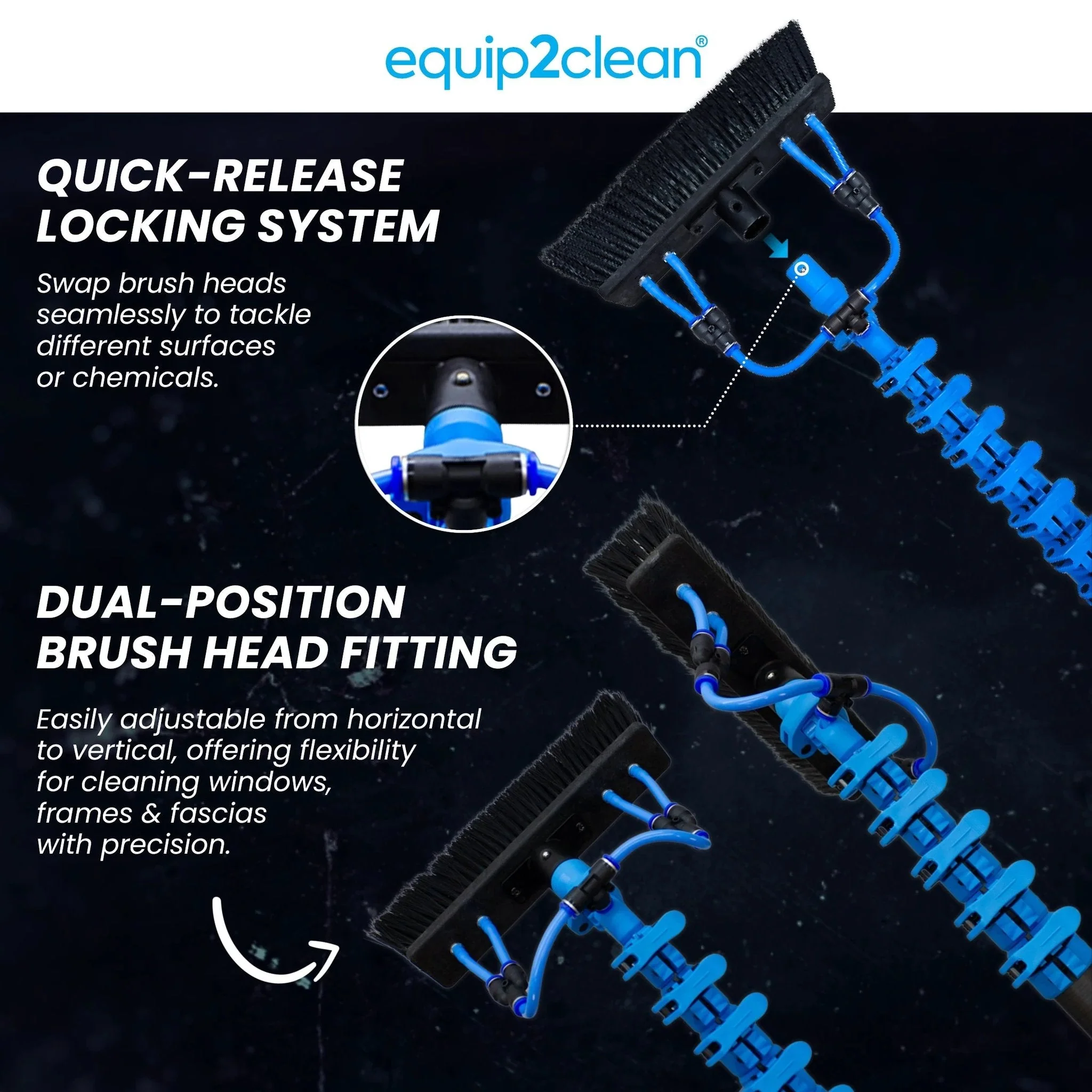 Aquaspray Venom 22ft Hybrid 50% Carbon, 50% Fiberglass Waterfed Window Cleaning Pole – 5 Sections - Image 18