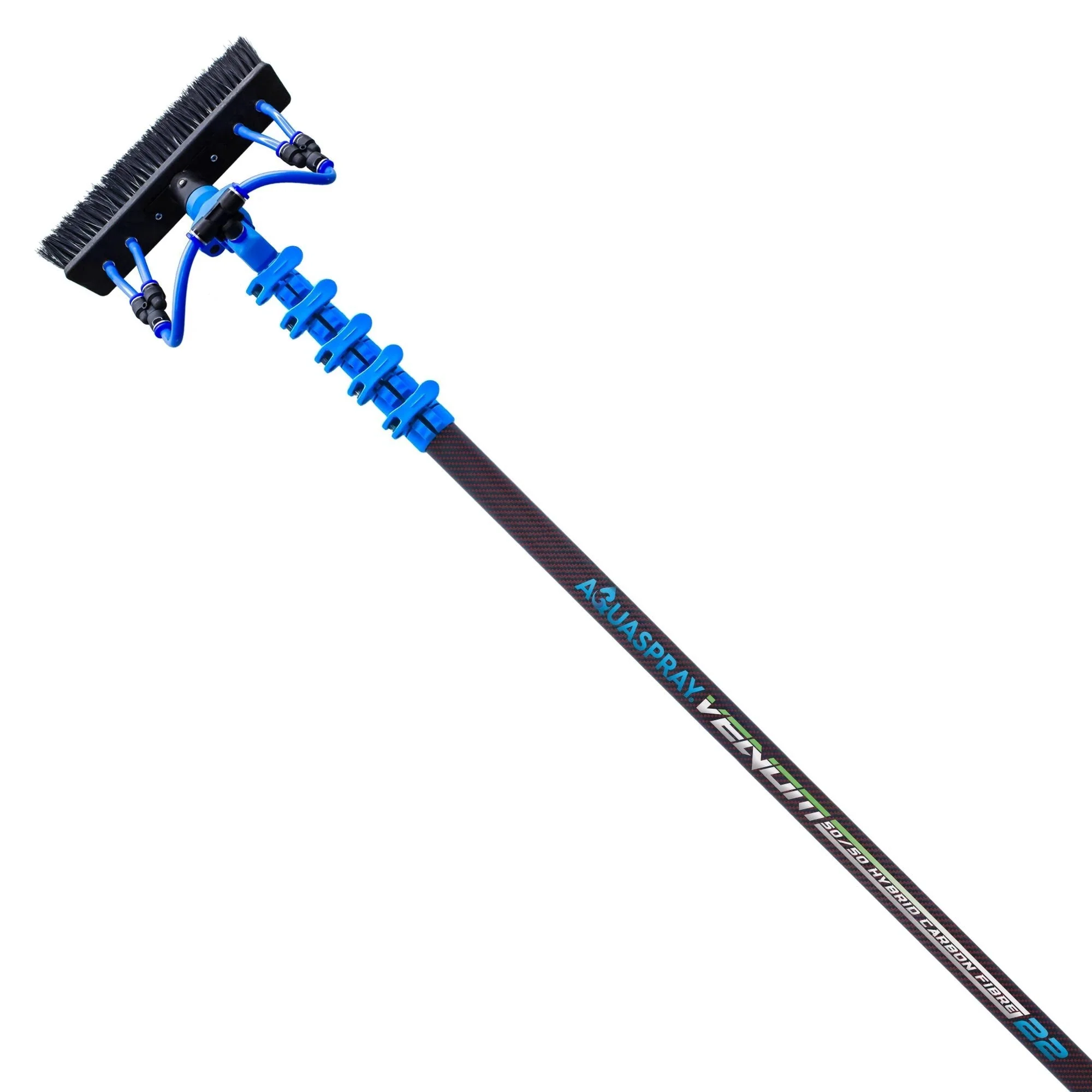 Aquaspray Venom 22ft Hybrid 50% Carbon, 50% Fiberglass Waterfed Window Cleaning Pole – 5 Sections - Image 2