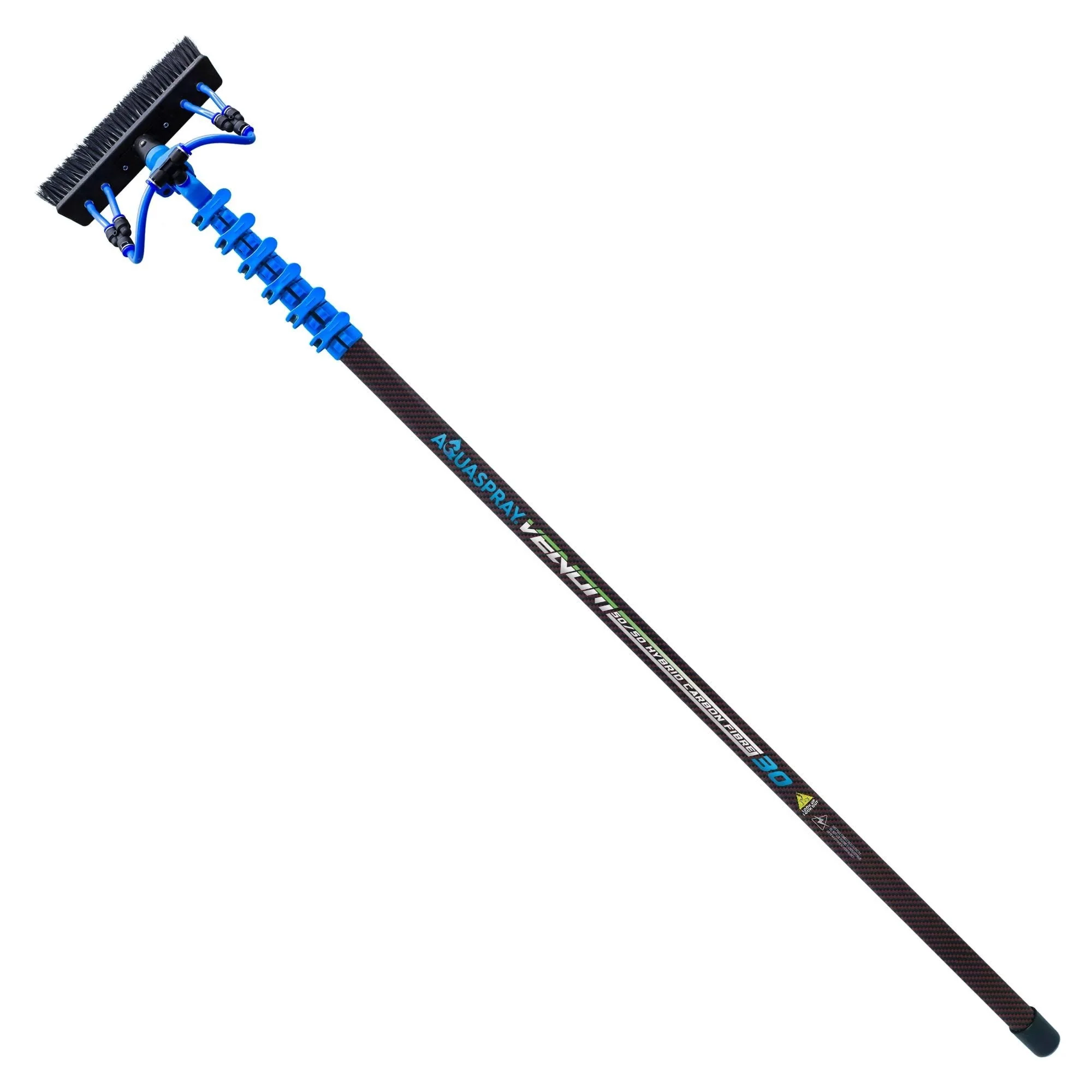 Aquaspray Venom 30ft Hybrid 50% Carbon, 50% Fiberglass Waterfed Window Cleaning Pole – 6 Sections - Image 4