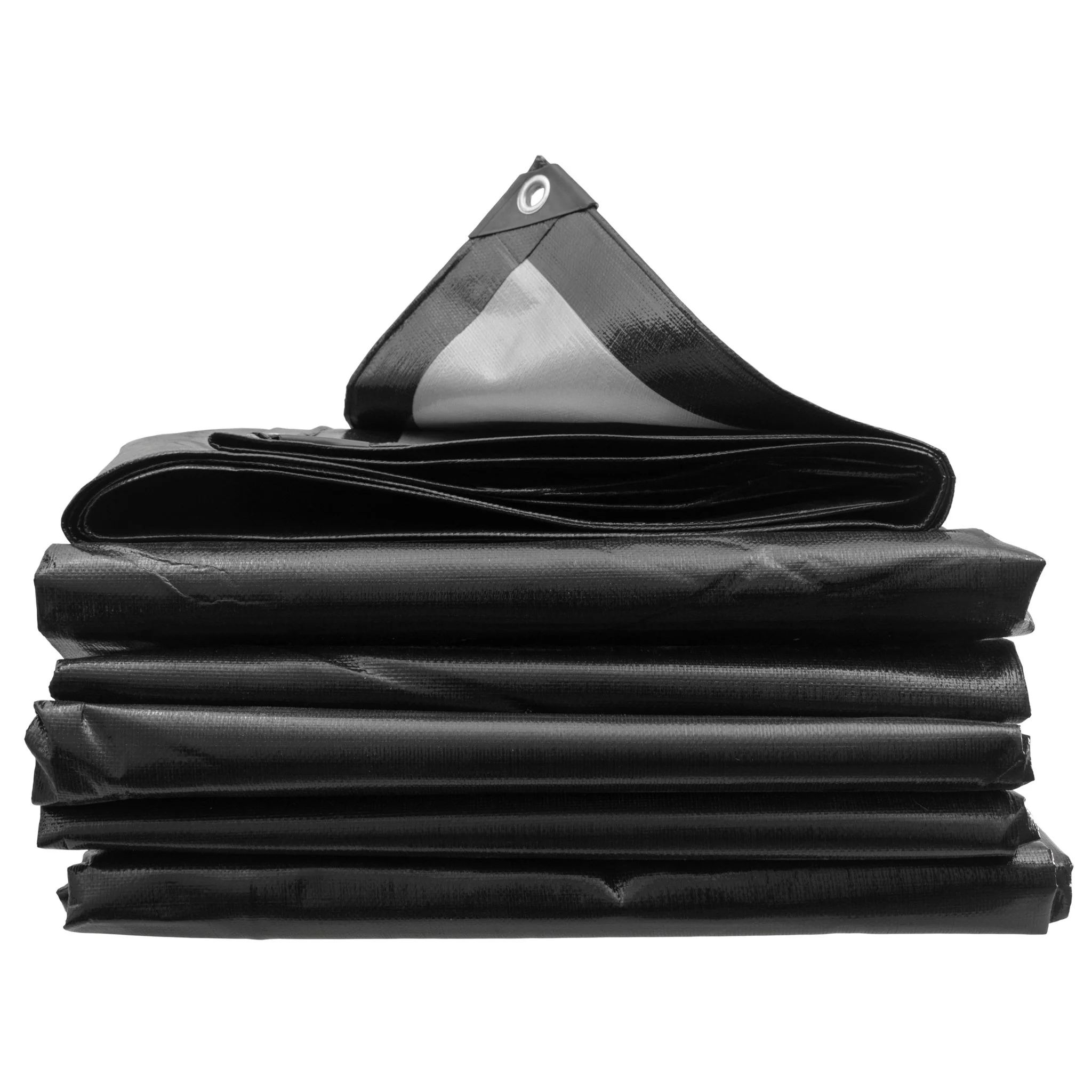 Black/Silver L-Grade Tarpaulin with 20 x 4" Bungee Balls (White) - Image 7