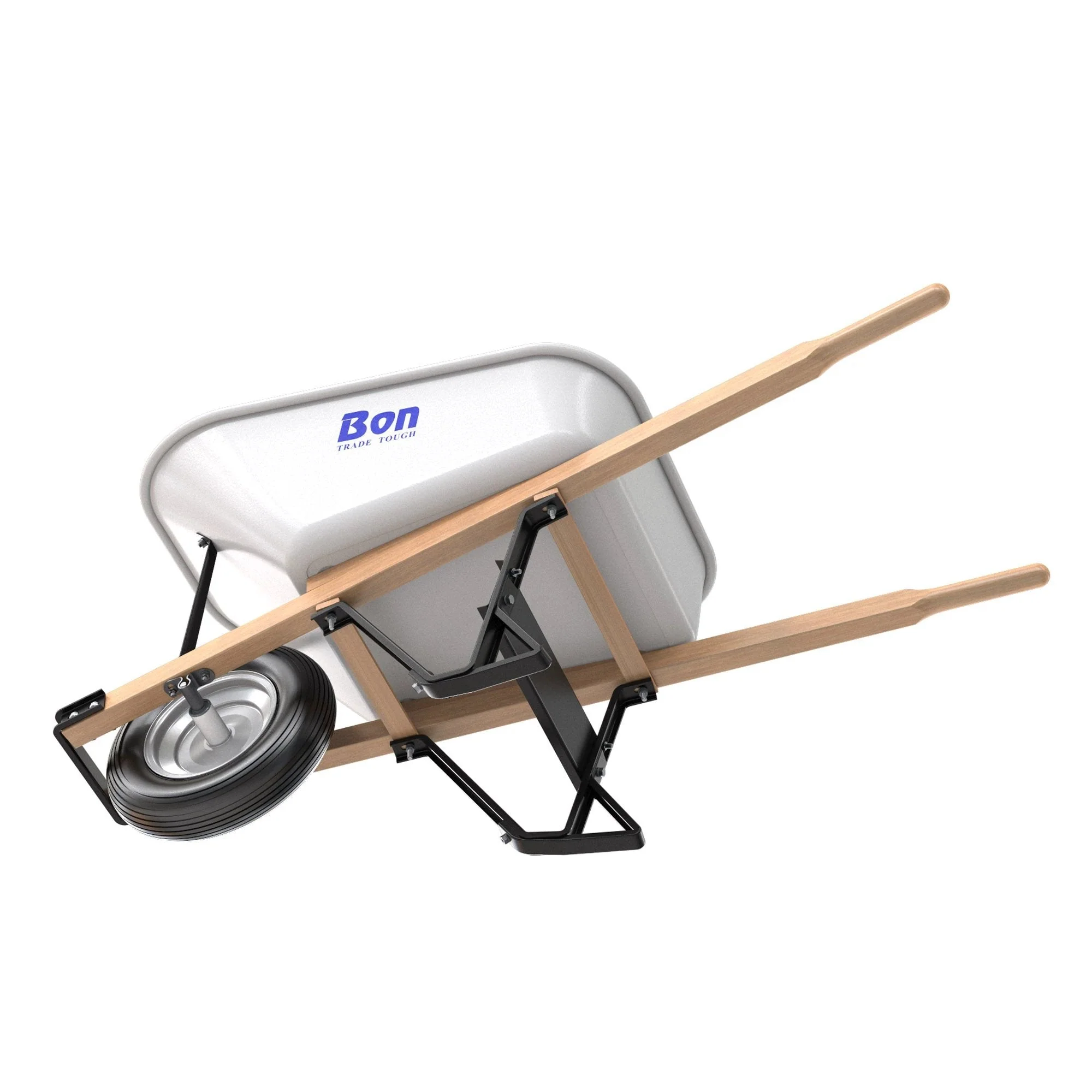 Steel Tray Wheelbarrow with Leg Stabiliser - Image 5