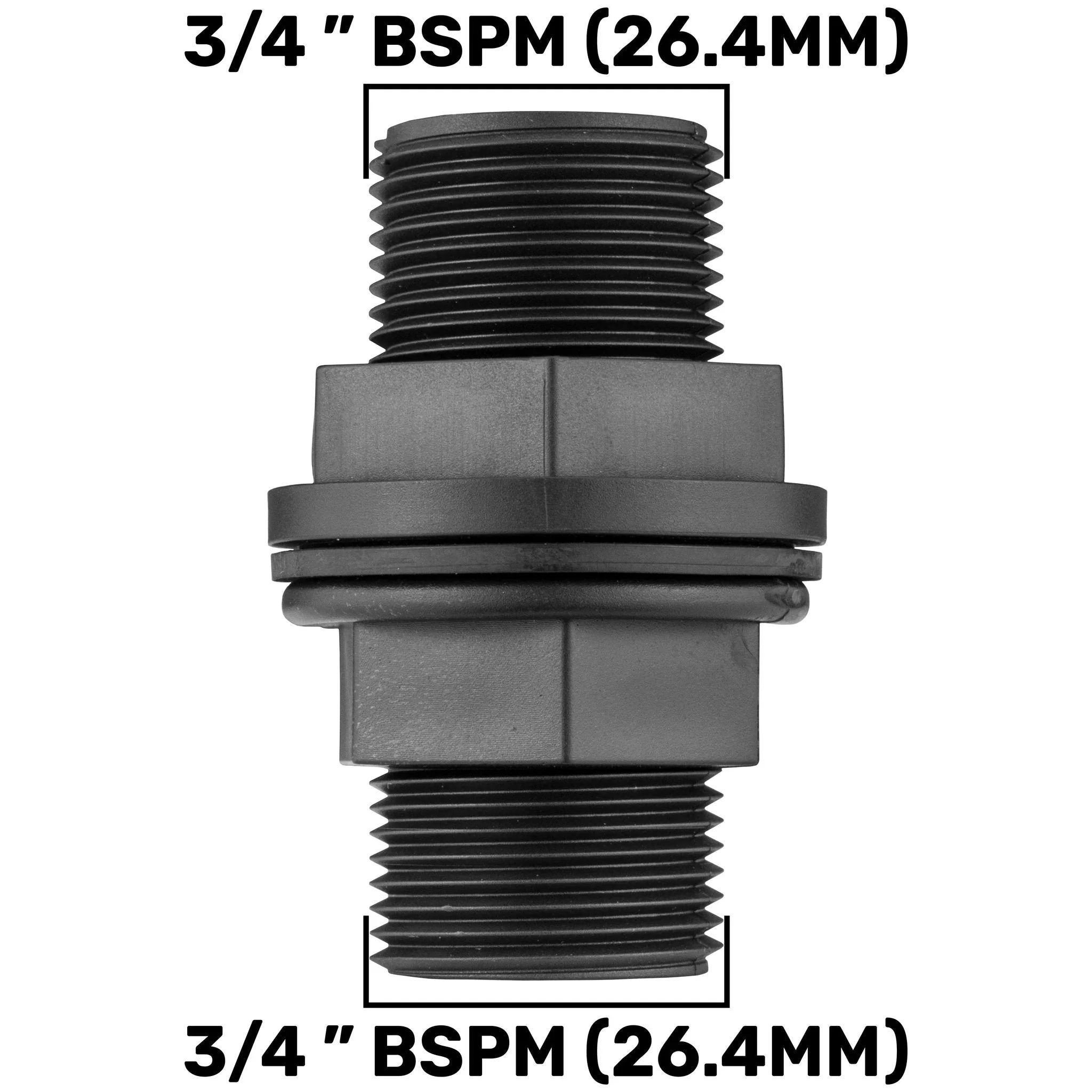 ¾” BSP Water Butt Fitting with Full Flow PP Valve and 32mm MDPE Fitting - Image 2