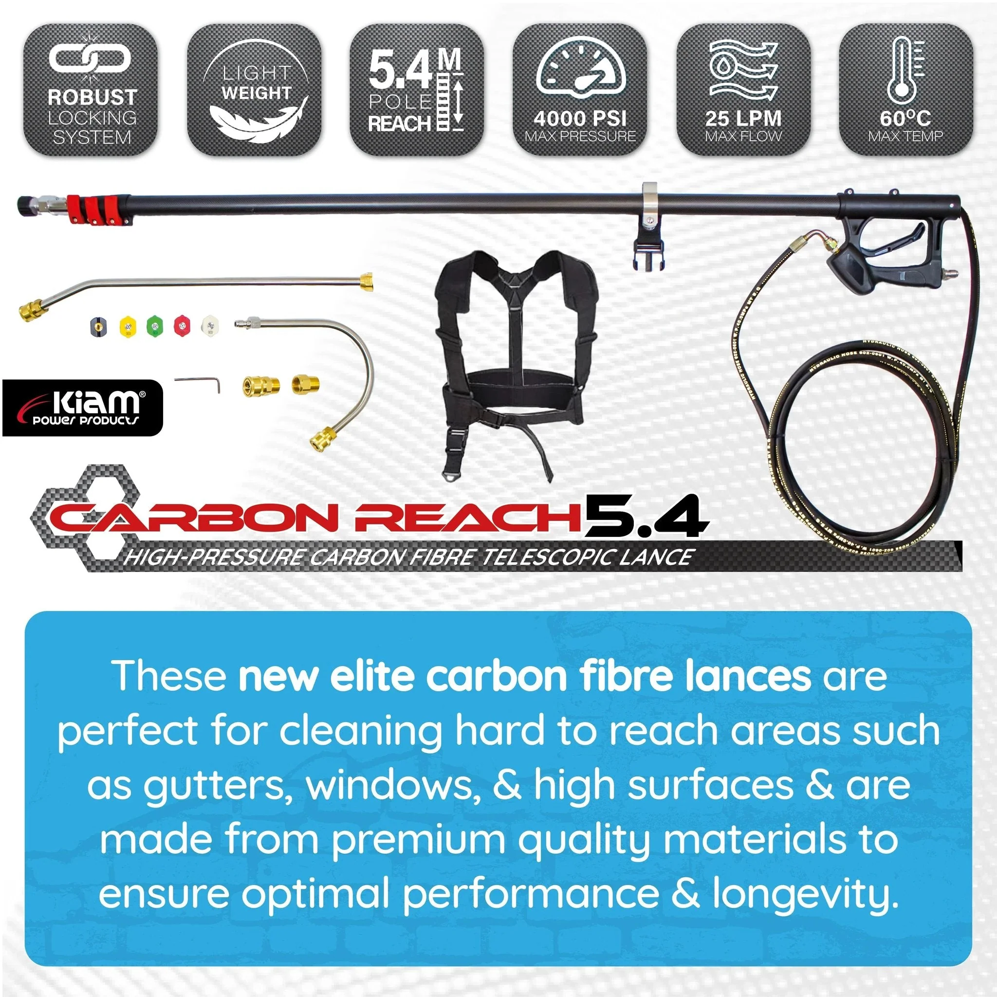 Carbon Reach 5.4 Metre Telescopic Carbon Fibre Lance - Image 2