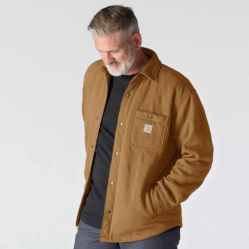 Carhartt Rain Defender Loose Fit Heavyweight Quilted Snap Front Shirt Jacket - Image 11