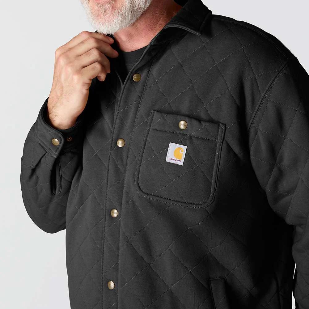 Carhartt Rain Defender Loose Fit Heavyweight Quilted Snap Front Shirt Jacket - Image 7