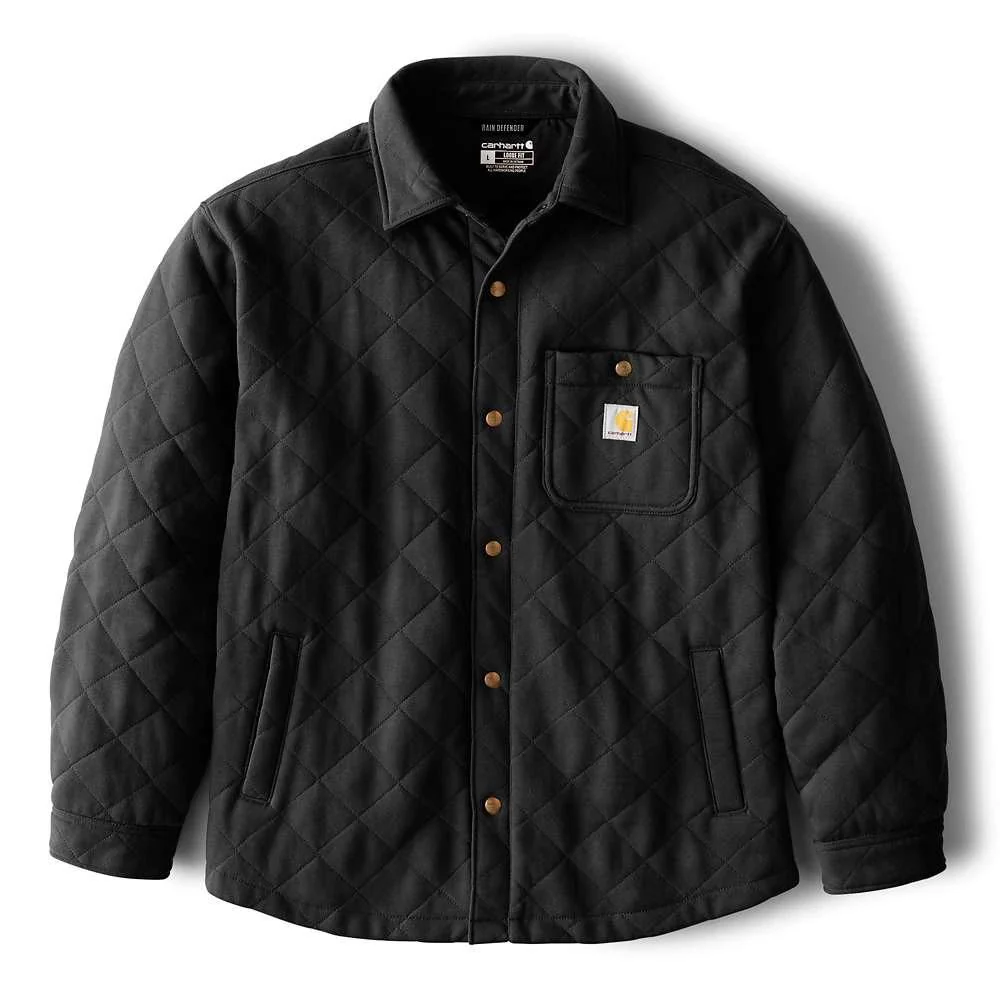 Carhartt Rain Defender Loose Fit Heavyweight Quilted Snap Front Shirt Jacket - Image 8