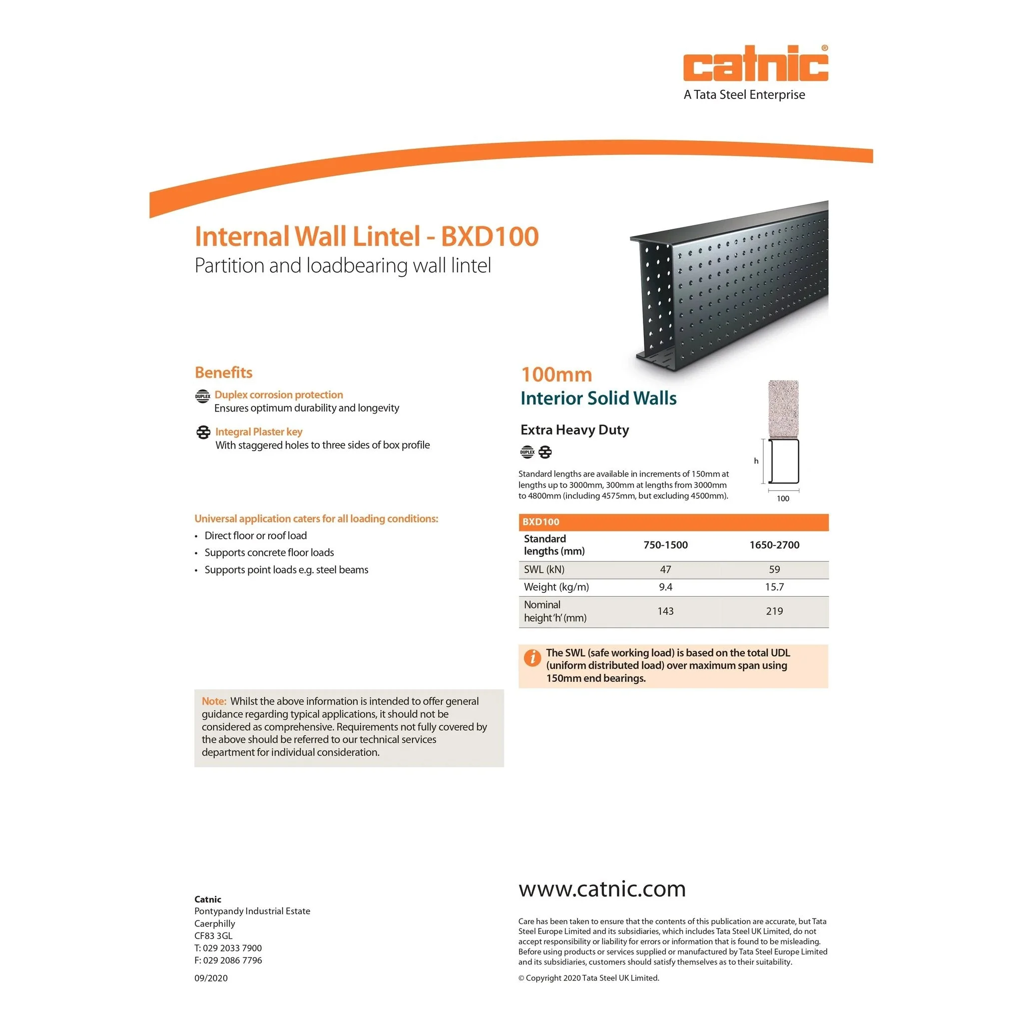 Catnic 100mm BXD100 Solid Wall Lintel - Image 4