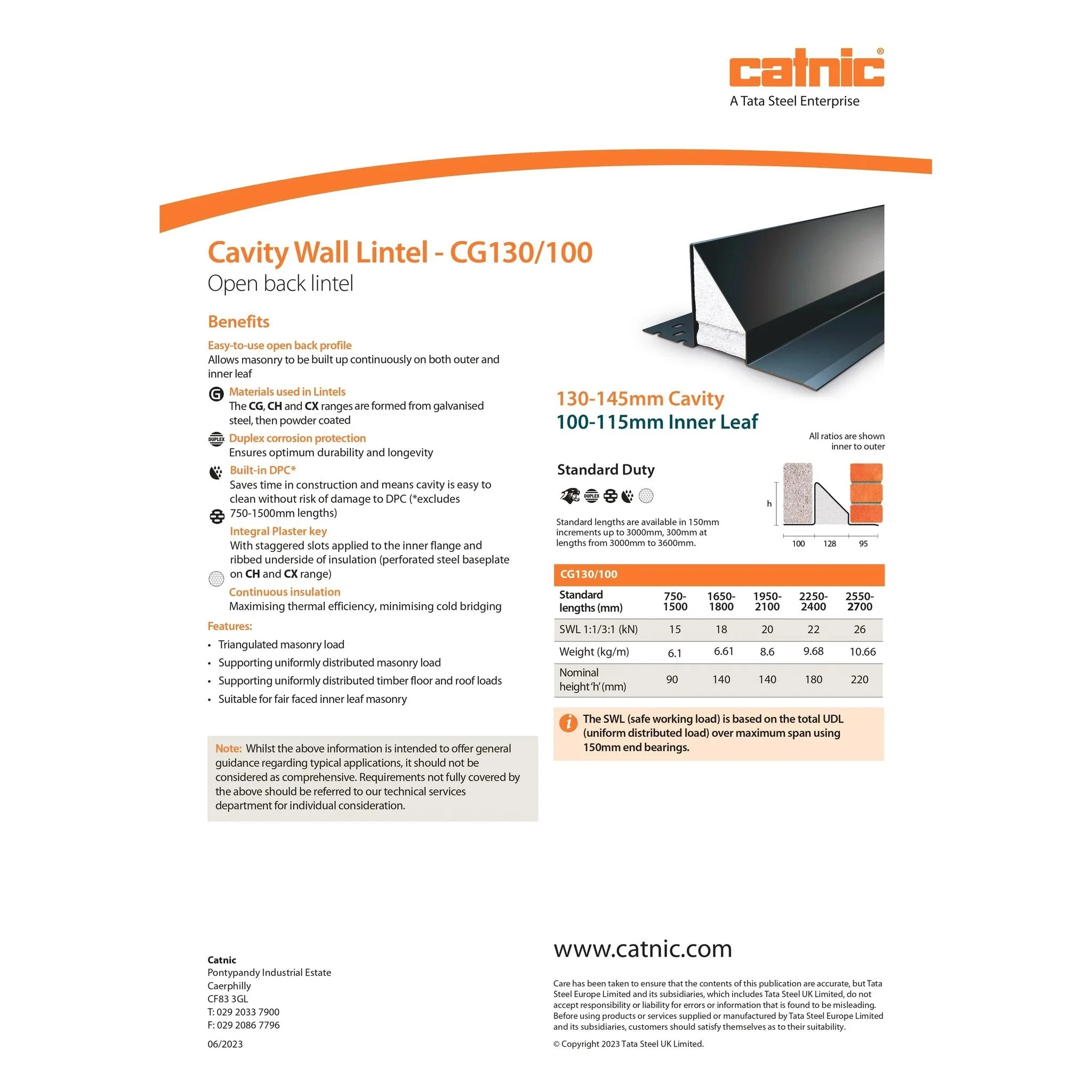 Catnic 130mm CG130/100 Cavity Wall Lintel - Image 4
