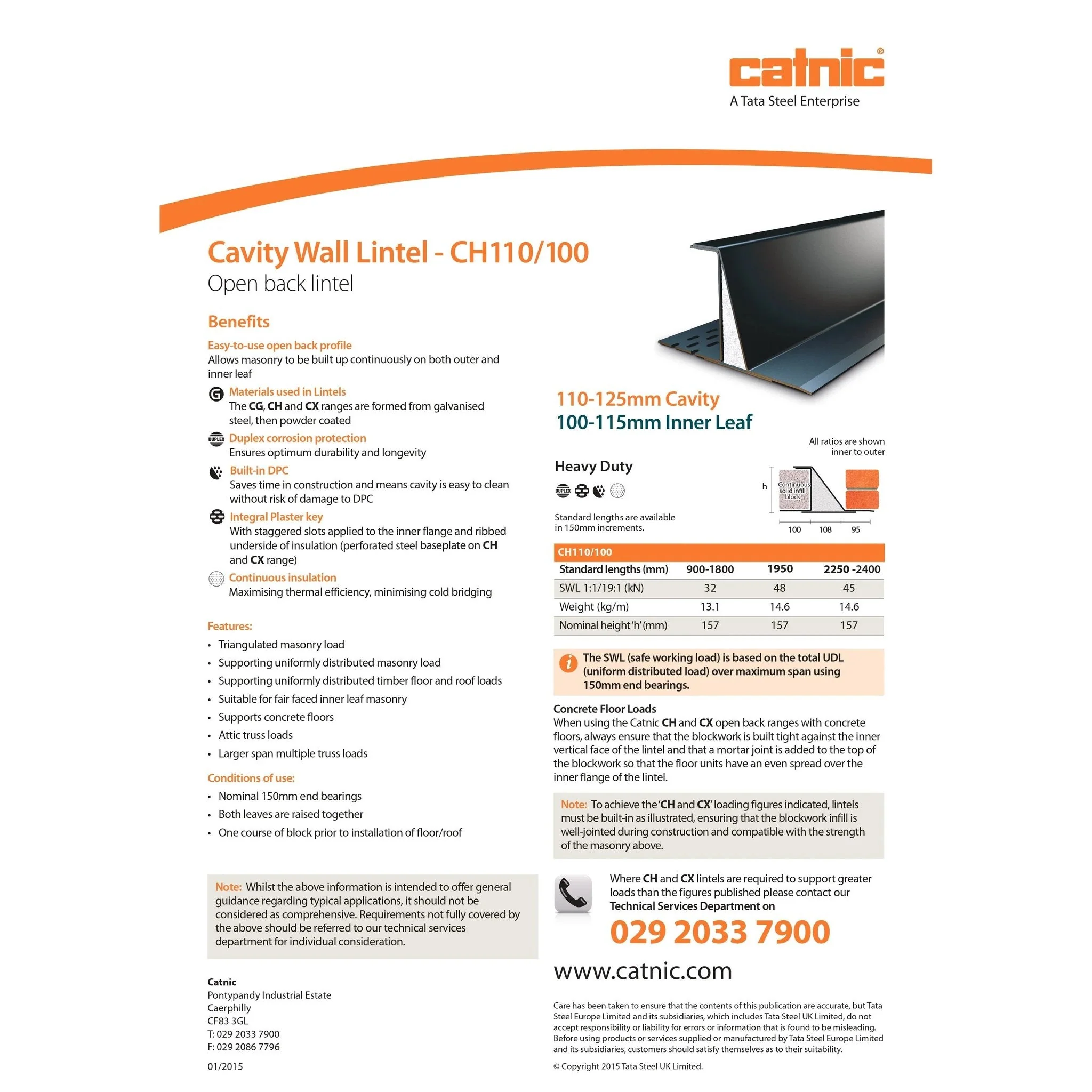 Catnic CH110/100 110mm Cavity Wall Lintel - Image 4