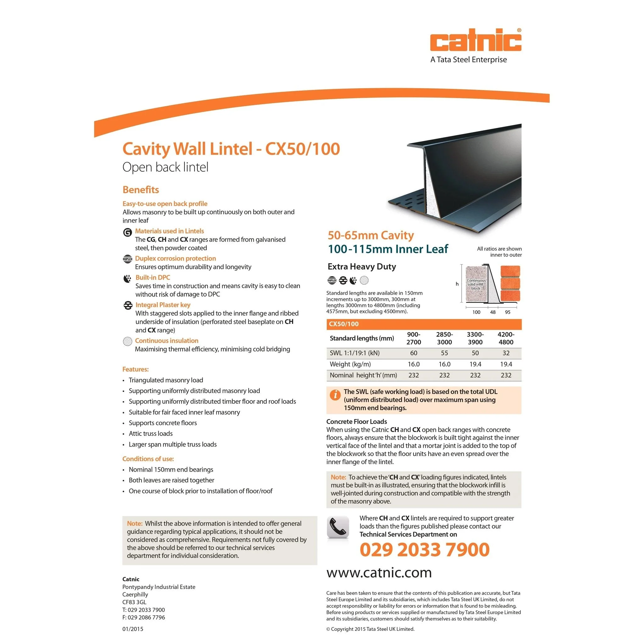 Catnic 50mm CX50/100 Cavity Wall Lintel - Image 4