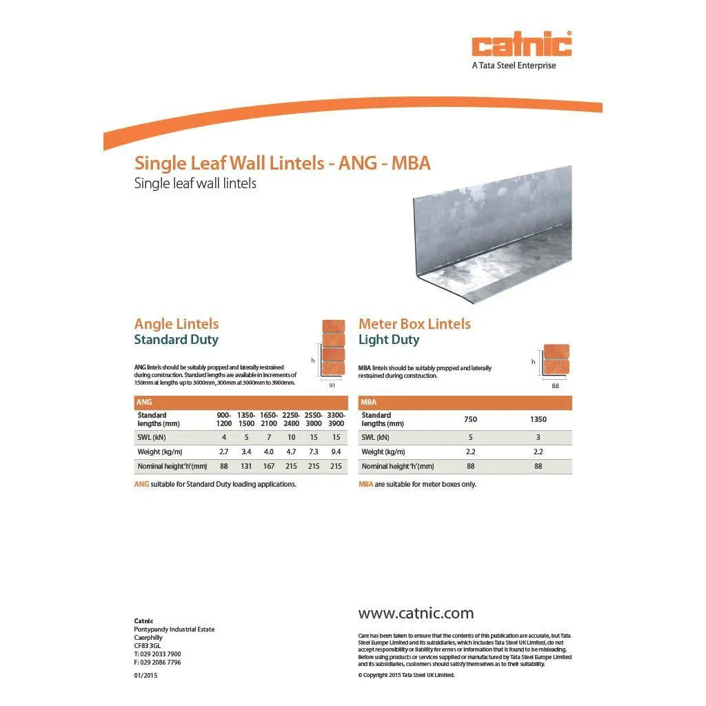 Catnic ANG Lintel Single Leaf Steel - Image 4