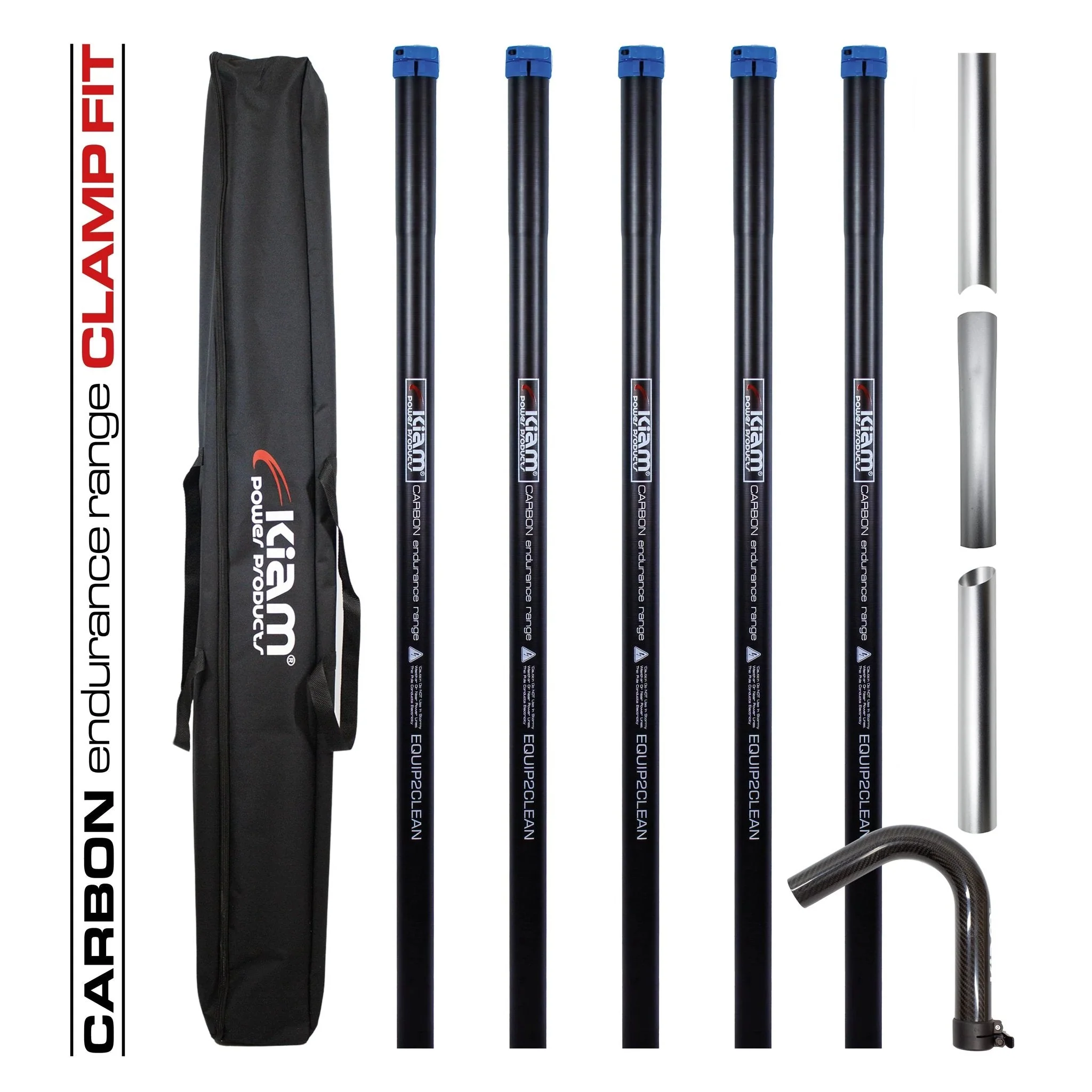 Clamped Carbon Fibre Gutter Vacuum Pole Kits (51mm Diameter) 20ft-40ft - Image 19