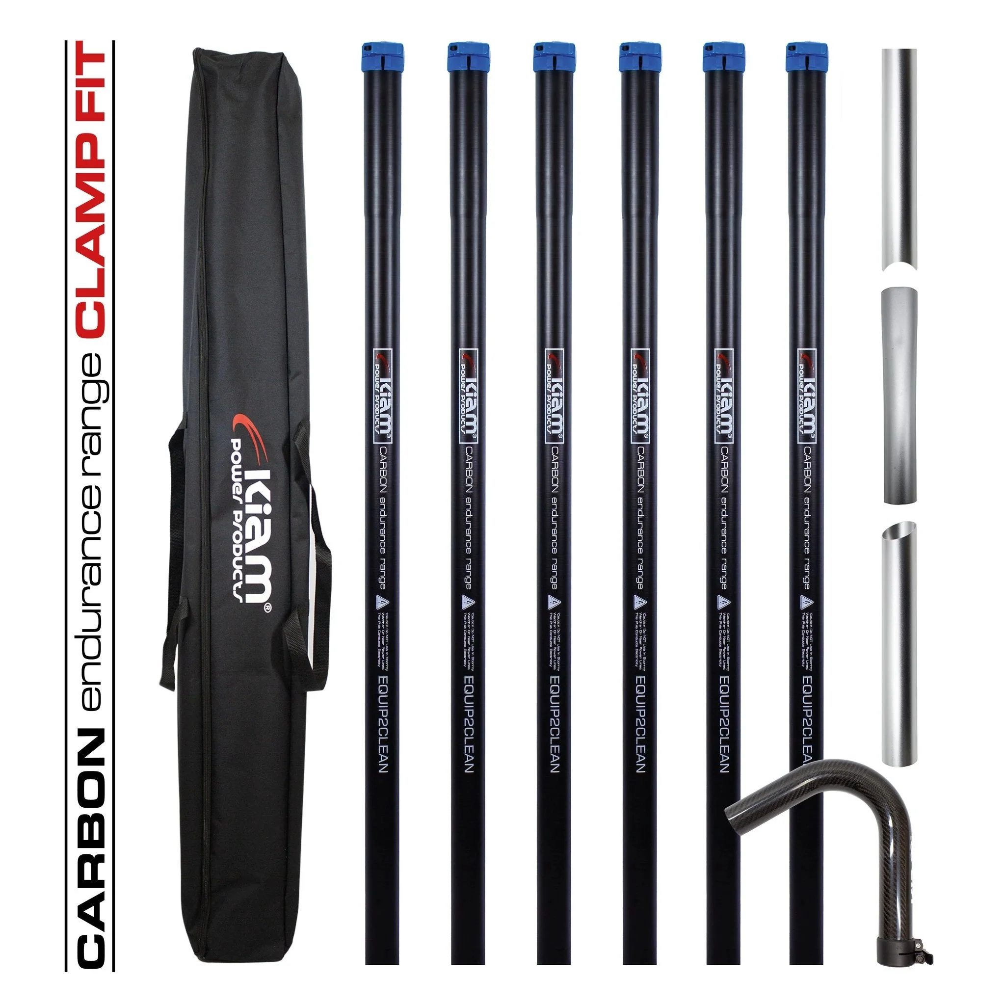 Clamped Carbon Fibre Gutter Vacuum Pole Kits (51mm Diameter) 20ft-40ft - Image 20