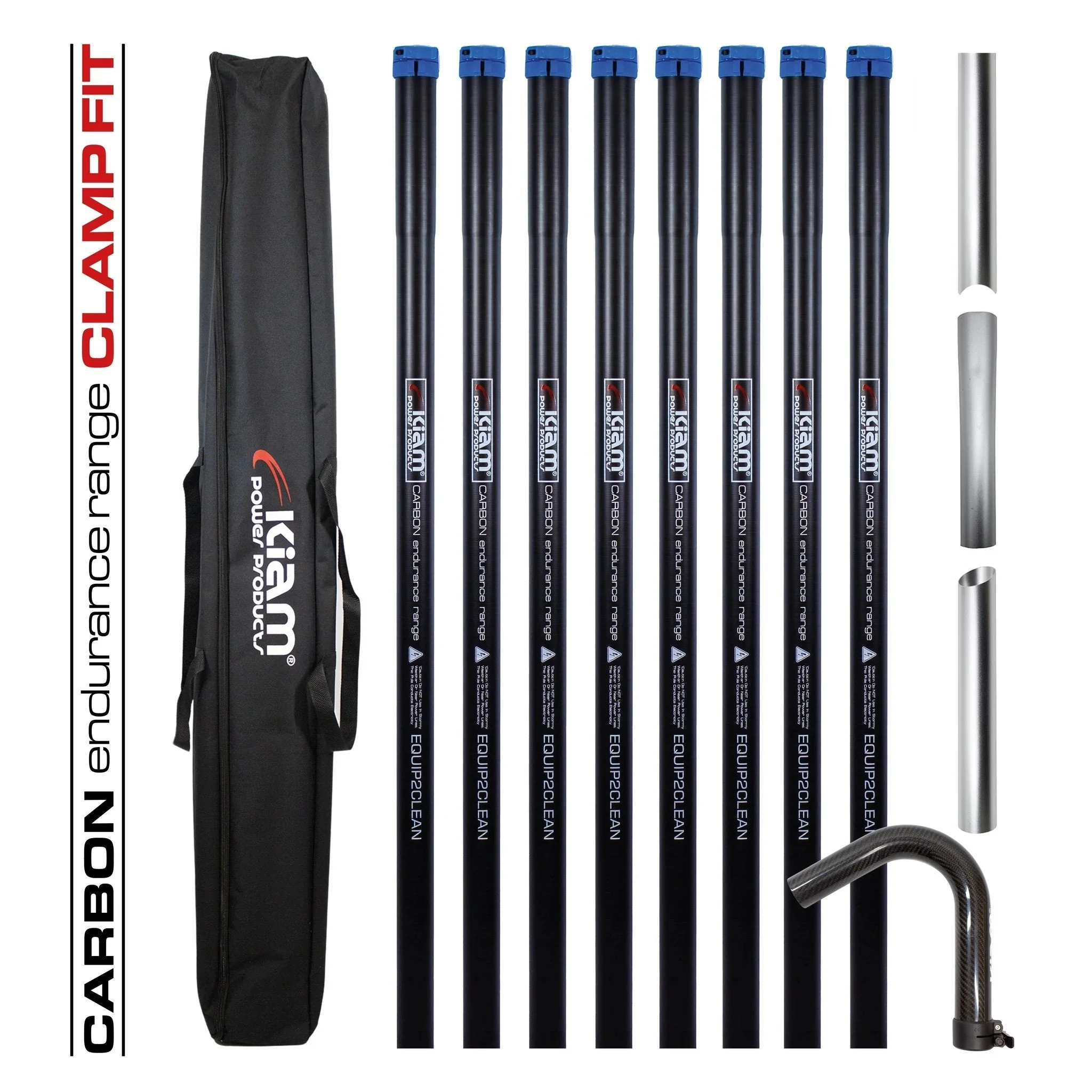 Clamped Carbon Fibre Gutter Vacuum Pole Kits (51mm Diameter) 20ft-40ft - Image 22