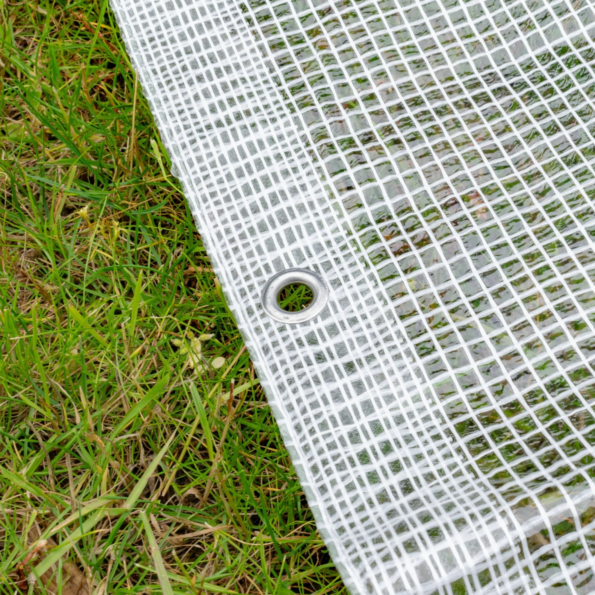 Clear XL-Grade Tarpaulin with 20 x 6" Bungee Balls (White) - Image 6