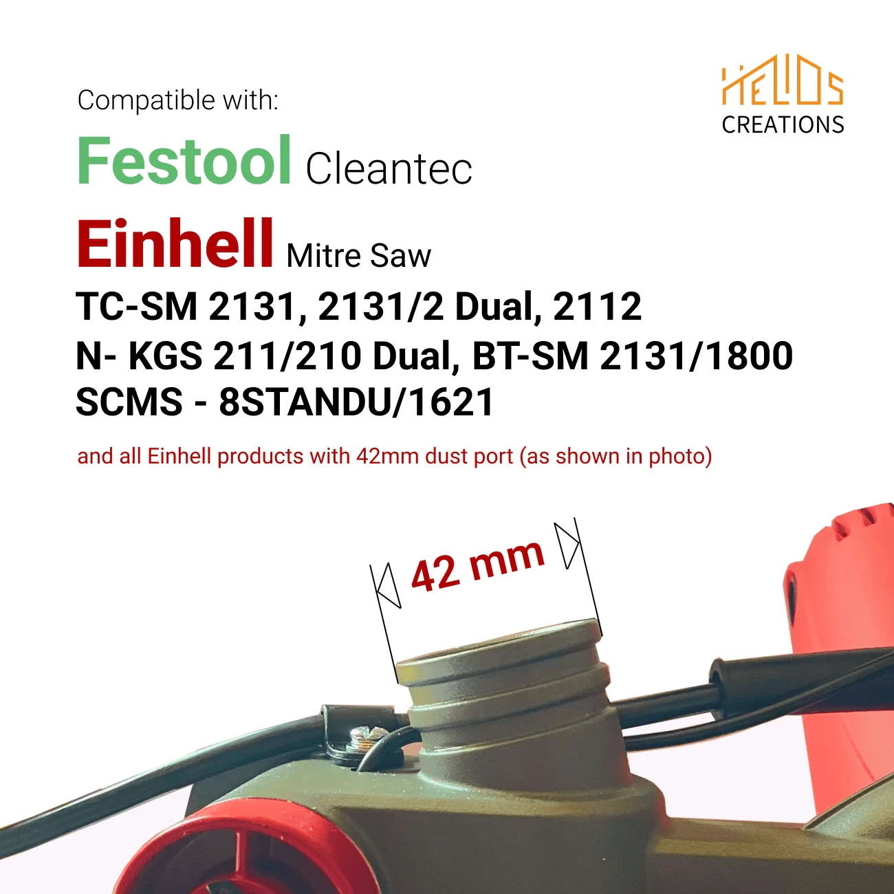 Einhell Mitre Saw Dust Port Adapter to Festool Cleantec - Image 2
