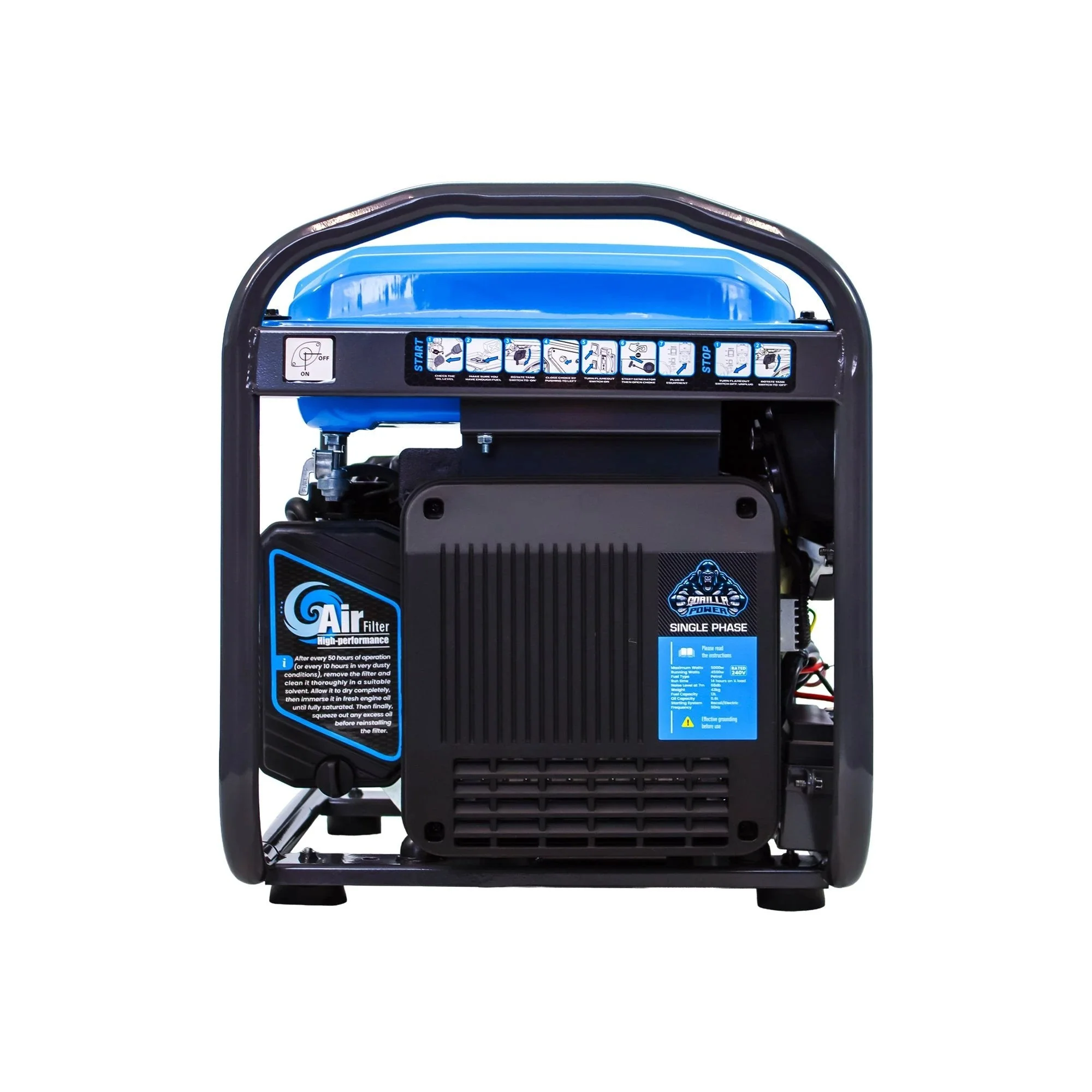 Gorilla Power 5000W Inverter Open Frame Generator with Electric Start - GP5000iE  – Maximum Power & Efficiency - Image 9