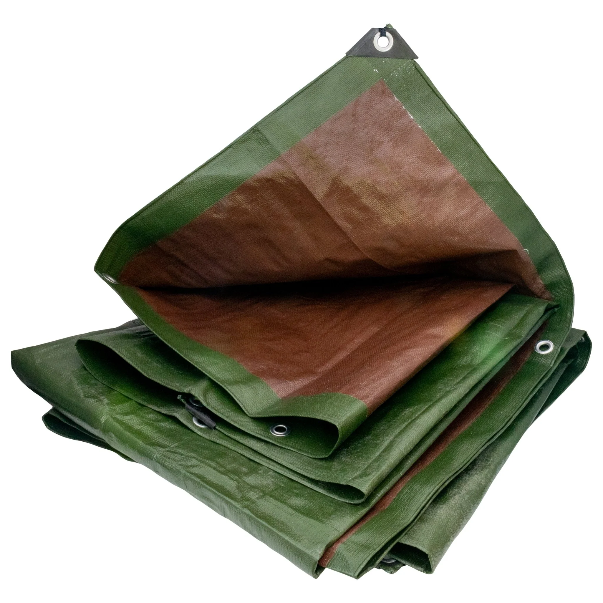 Green/Brown L-Grade Tarpaulin with 20 x 6" Bungee Balls (White) - Image 7