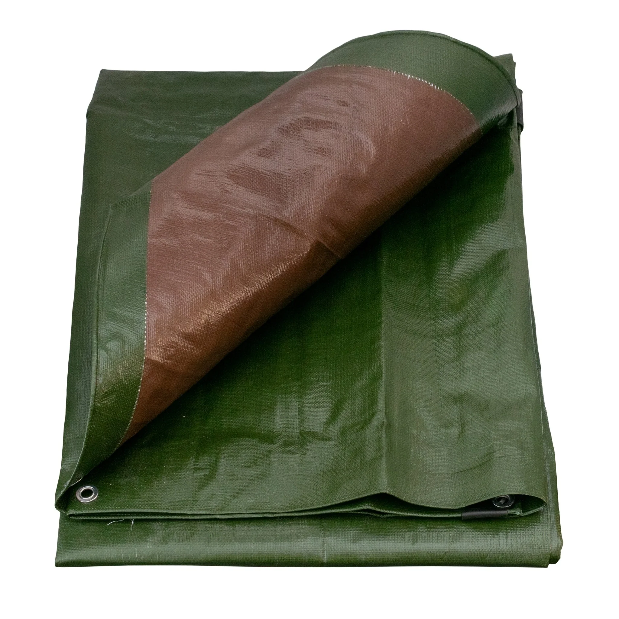 Green/Brown L-Grade Tarpaulin with 20 x 6" Bungee Balls (White) - Image 8