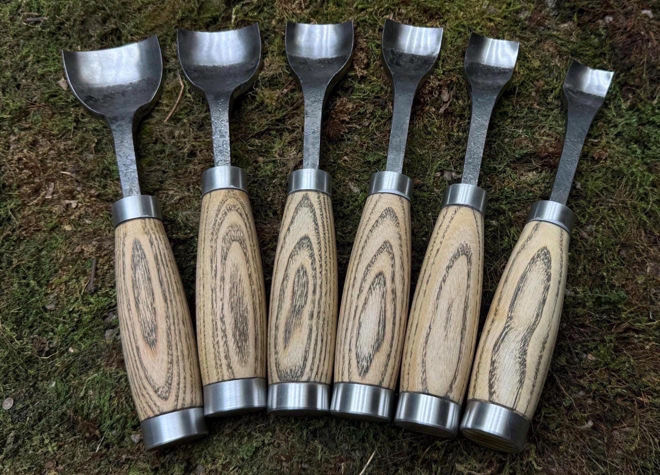 Hand-Forged Wood Carving Gouge Set | Whittling and Spoon Carving, Leather Roll - Image 7
