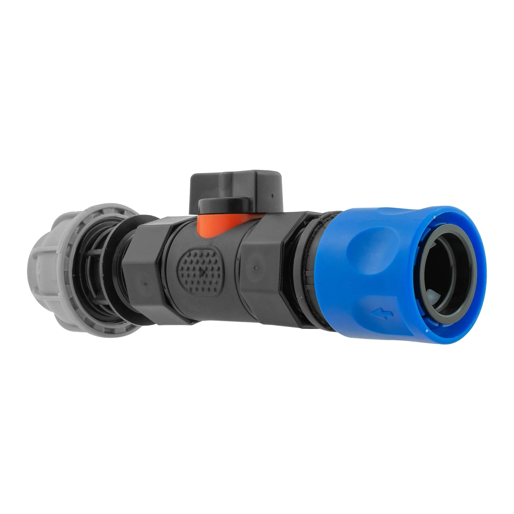Hose Connector Blue with In-Line BSPF Valve and 20mm MDPE Straight - Image 2