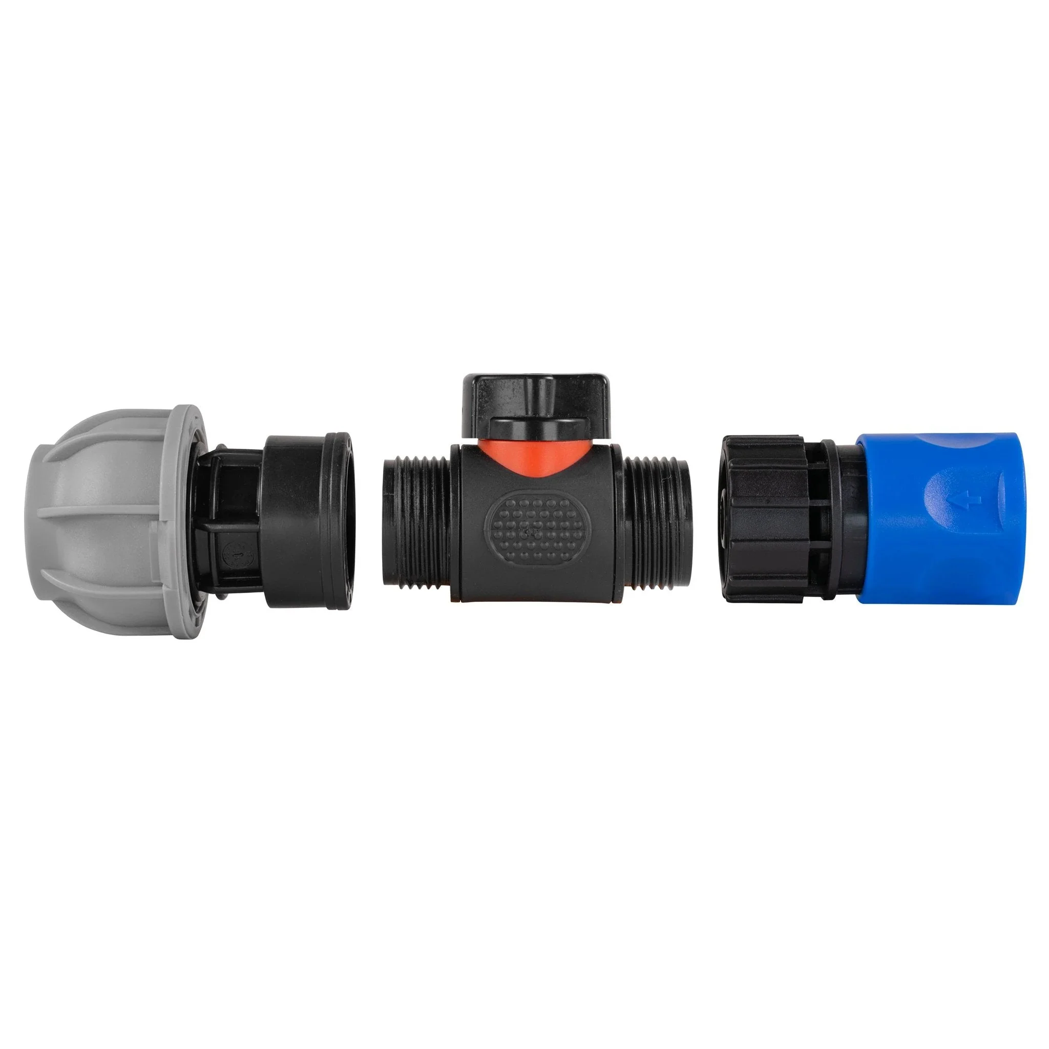 Hose Connector Blue with In-Line BSPM Valve and 20mm MDPE Straight - Image 4