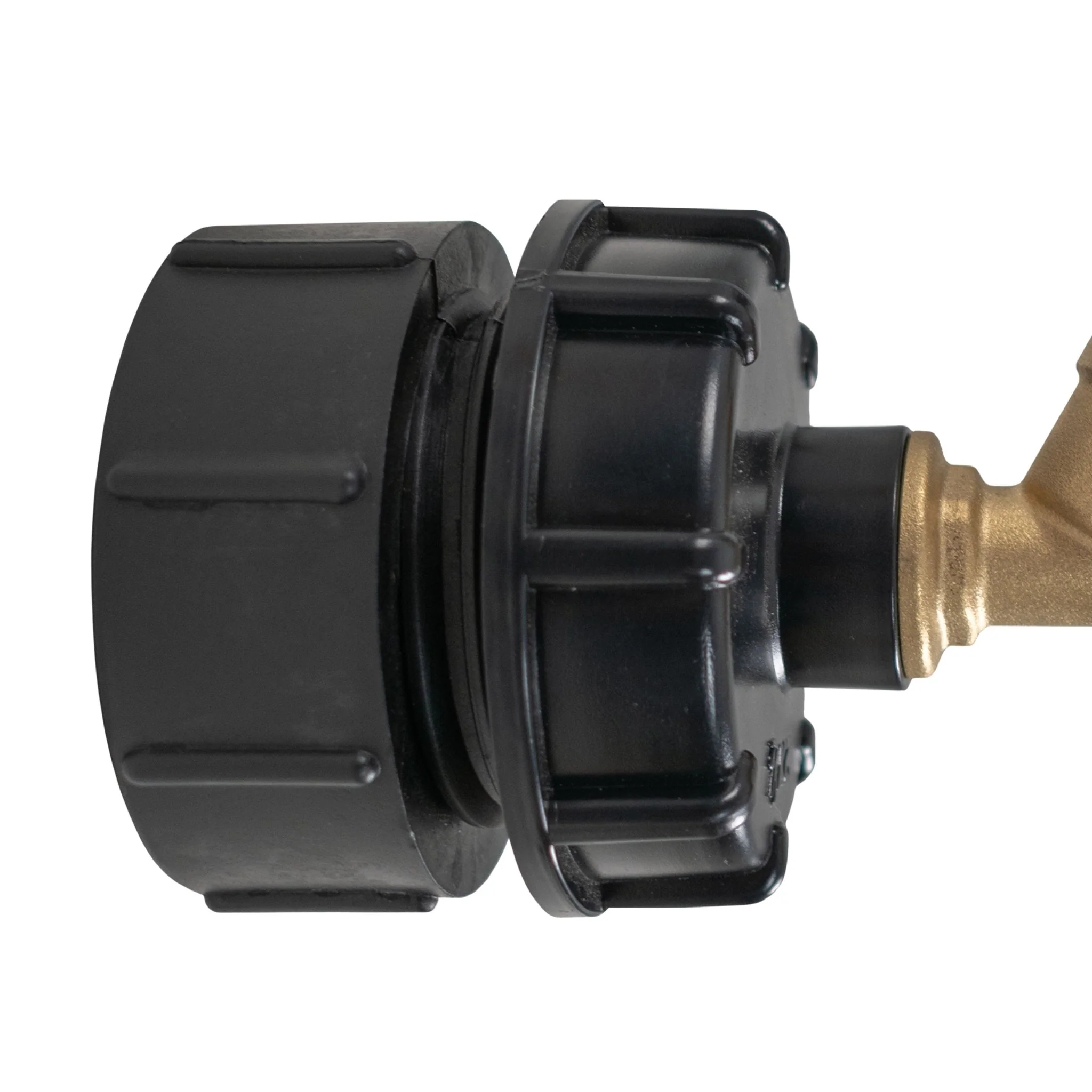 IBC 2” BSPF – S60X6 Cap with S60X6 – ½” BSPF Cap and Brass Bib Tap 1/2” Barb - Image 3
