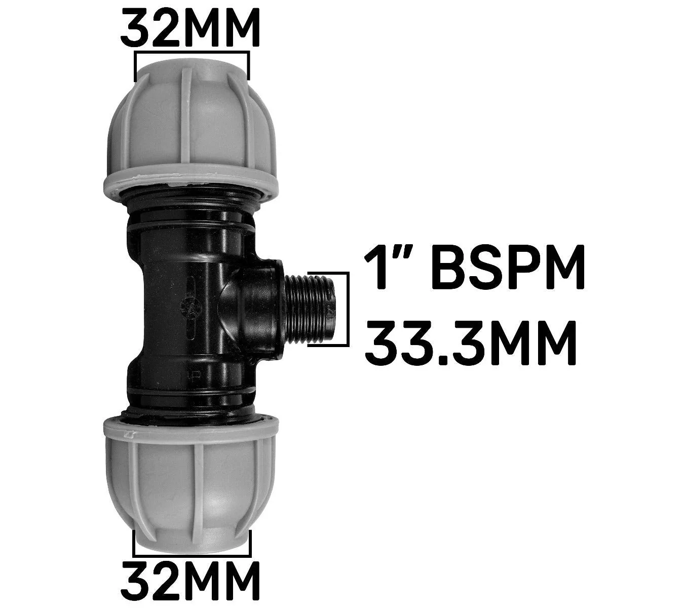 IBC 2” S60X6 Cap with 32mm MDPE Tee - Image 6