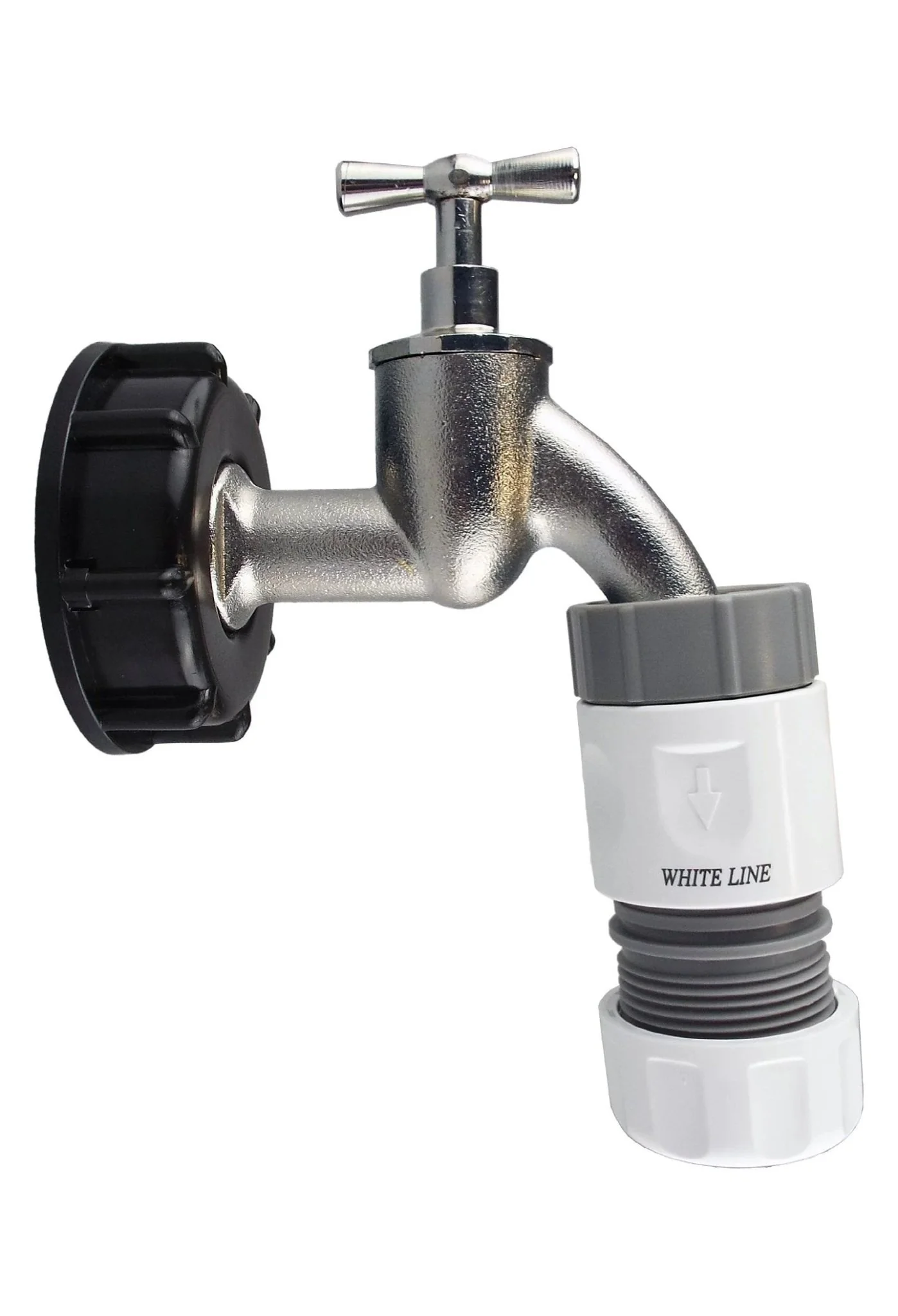 IBC 2” S60X6 Cap with Bib Tap and Max Flo Hose Connectors Set - Image 4