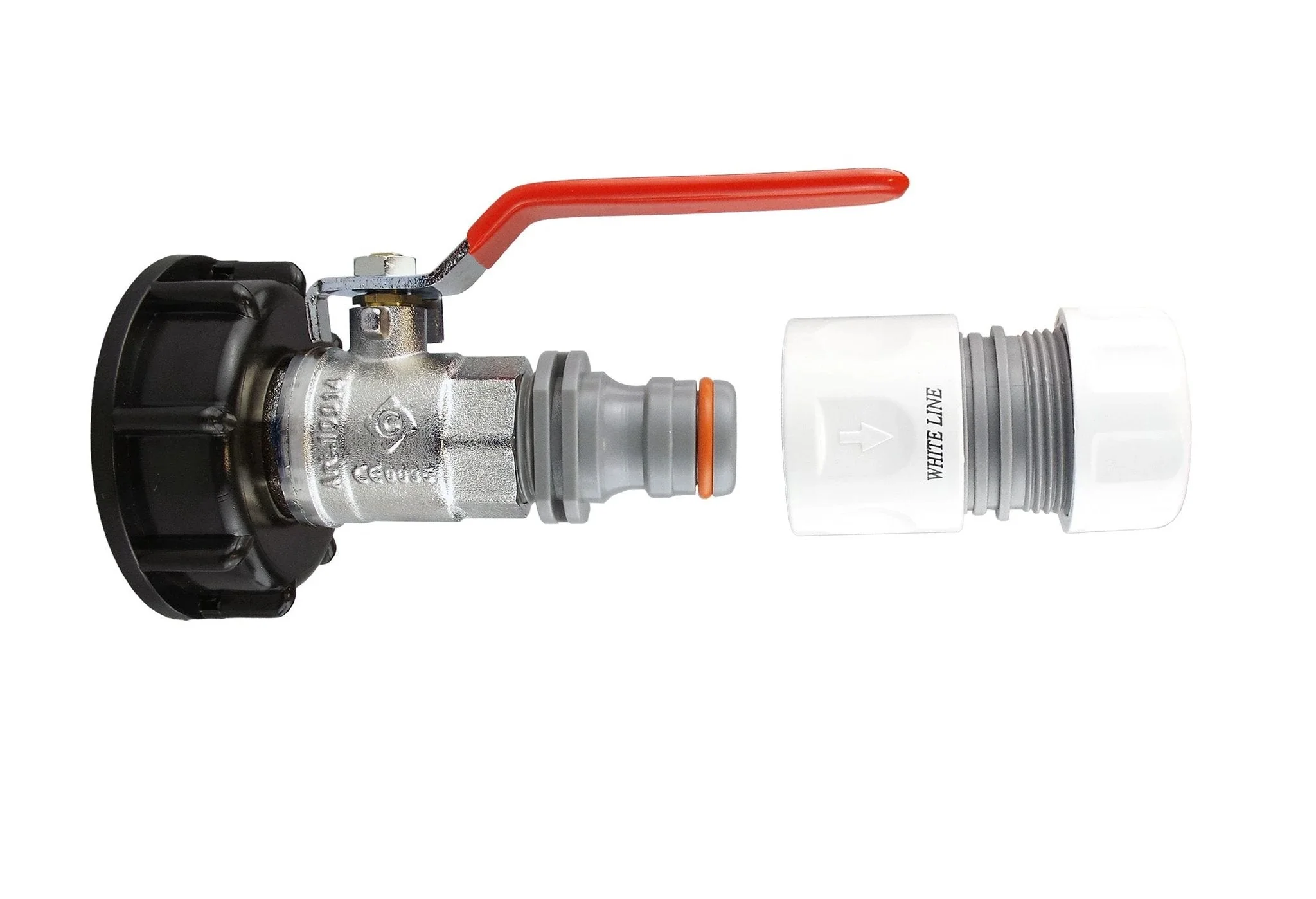 IBC 2” S60X6 Cap with ¾” BSP Lever Valve and Max Flo Hose Connectors Set - Image 3