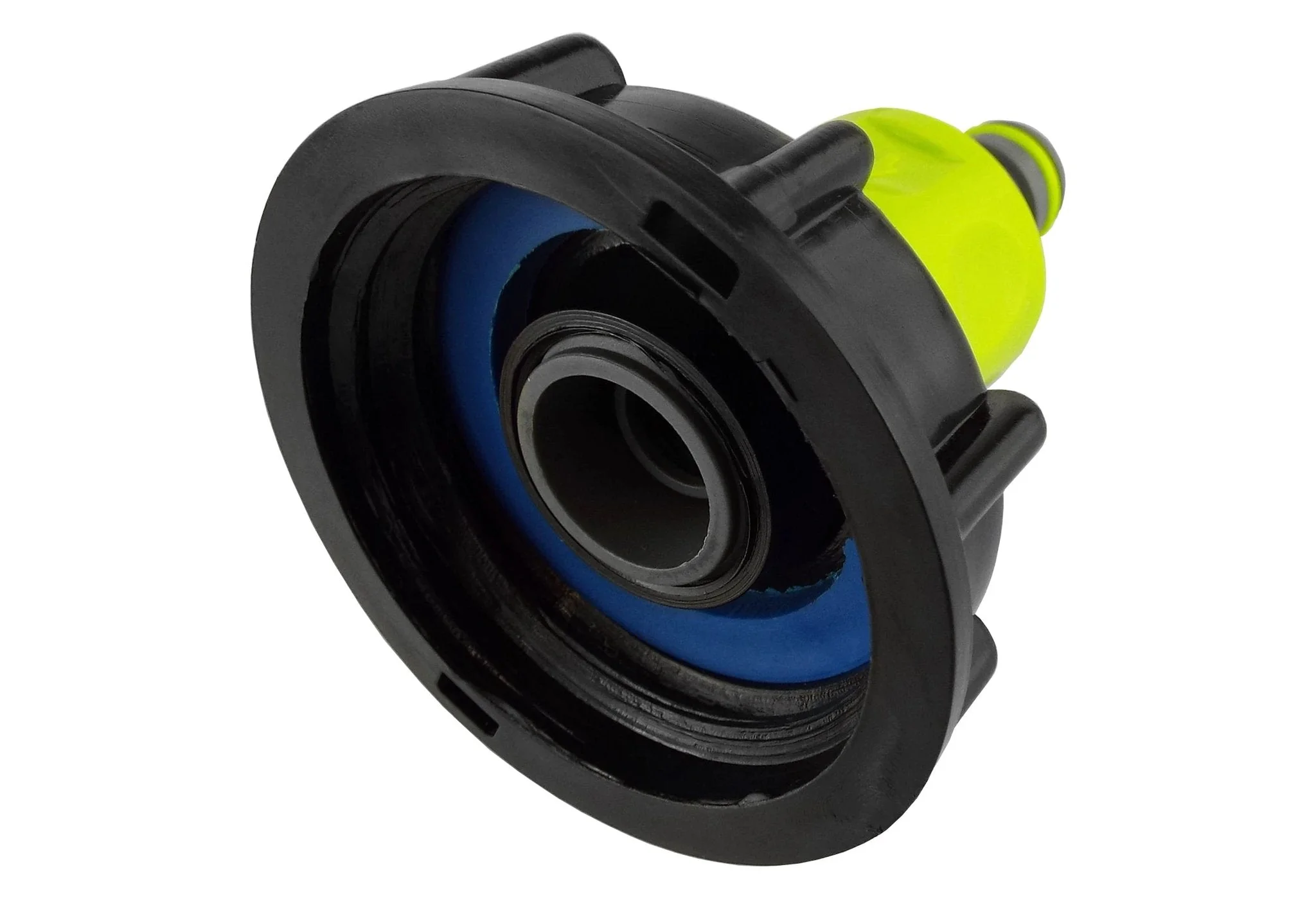 IBC 2” S60X6 Cap with ¾” BSP Threaded Hose Connector and Double Male Lime - Image 11